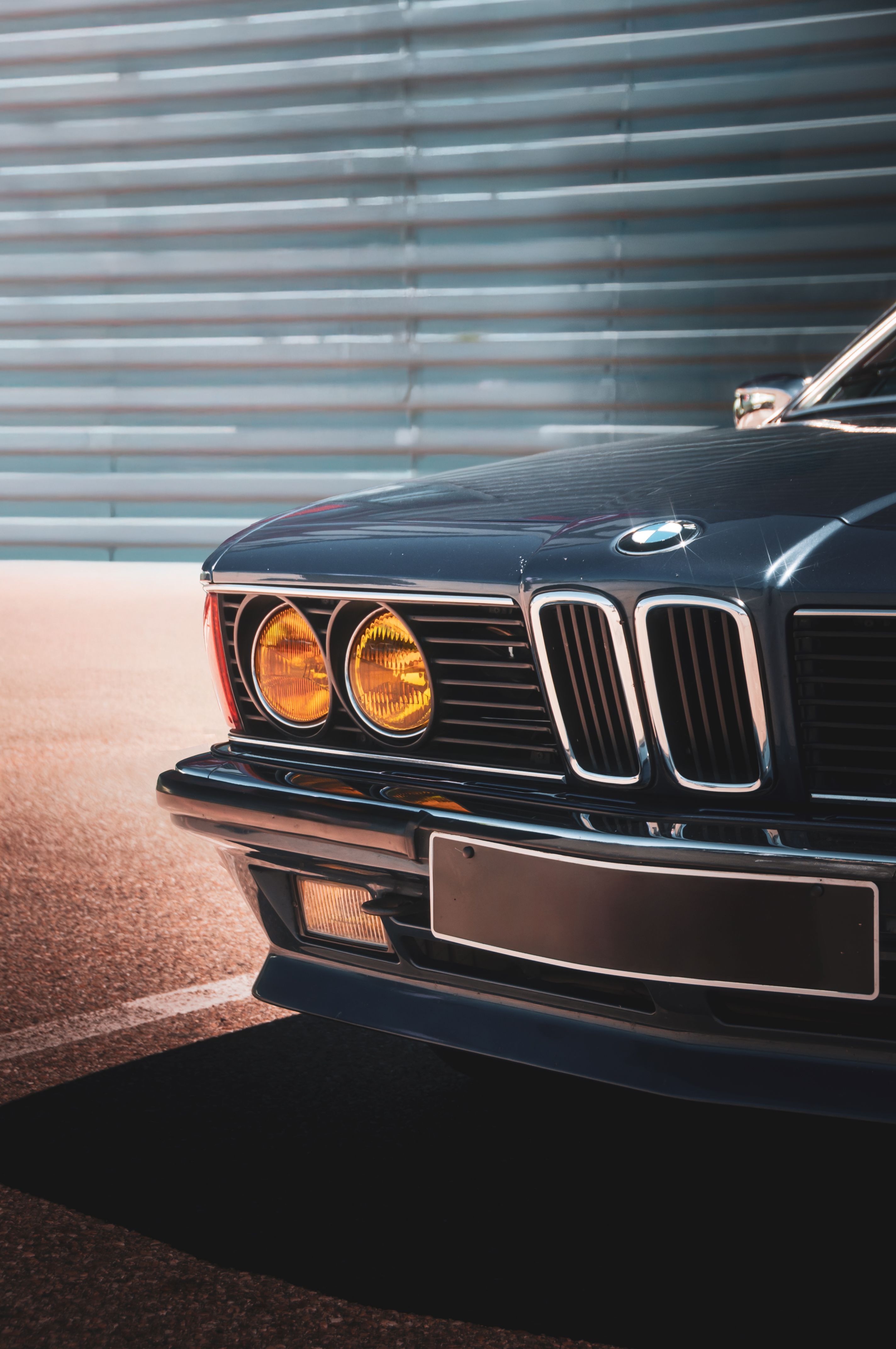 2848x4288 Vintage BMW Car Headlights Close Up In Sunlight · Free