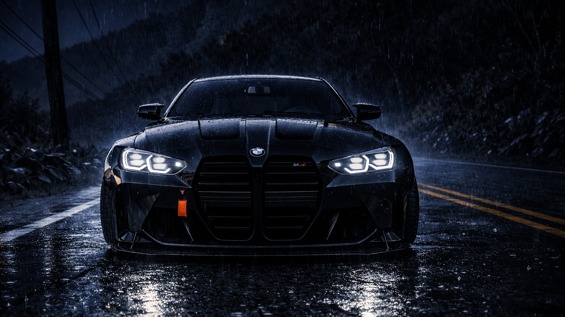 1920x1080 Black BMW M4 Competition Coupé