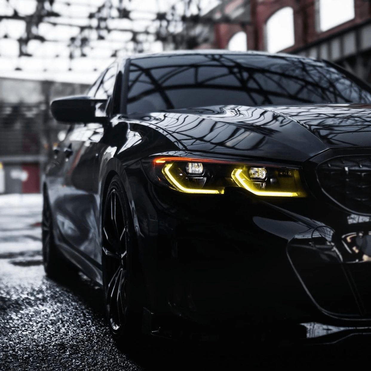 1242x1242 Yellow DRL Headlight Module Replacements (Laser Headlight) With BMW 3 Series (G20 G21)