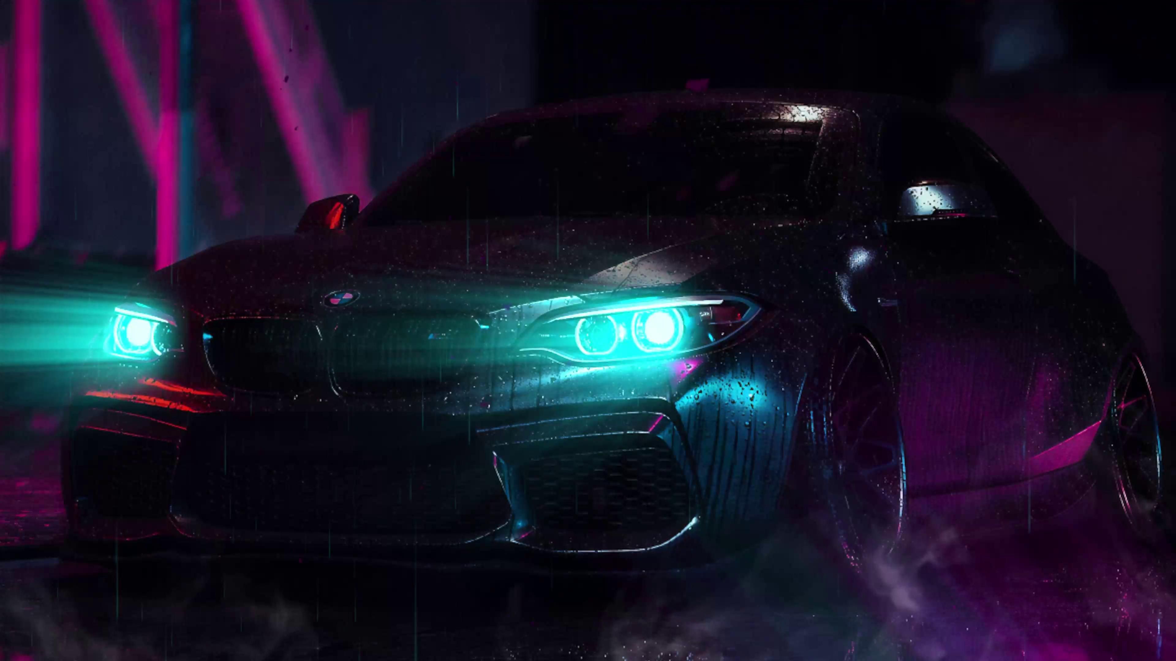 3840x2160 BMW M2 Bright Headlights Live Wallpaper
