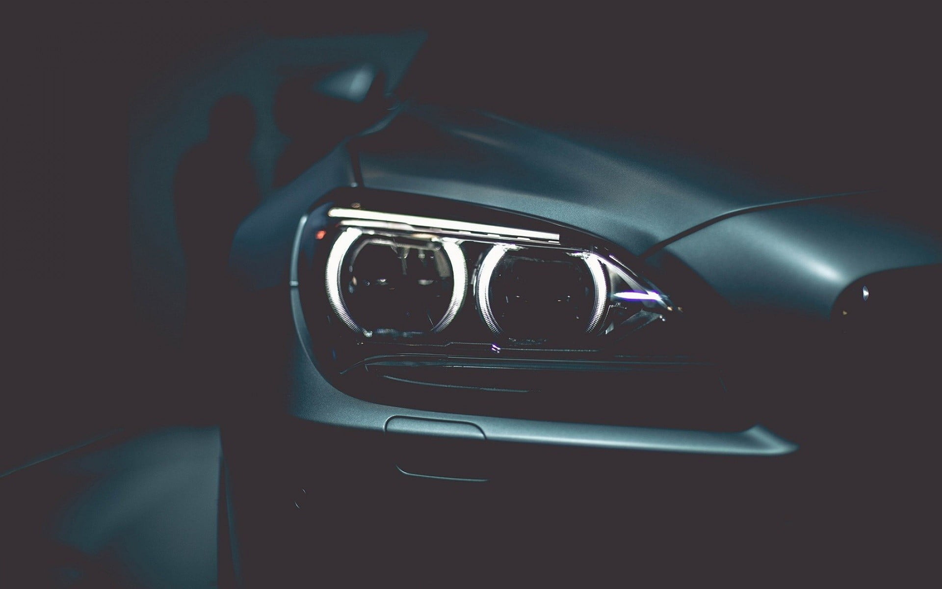 1920x1200 Vehicle headlight, BMW, Headlights, dark, closeup HD wallpaper