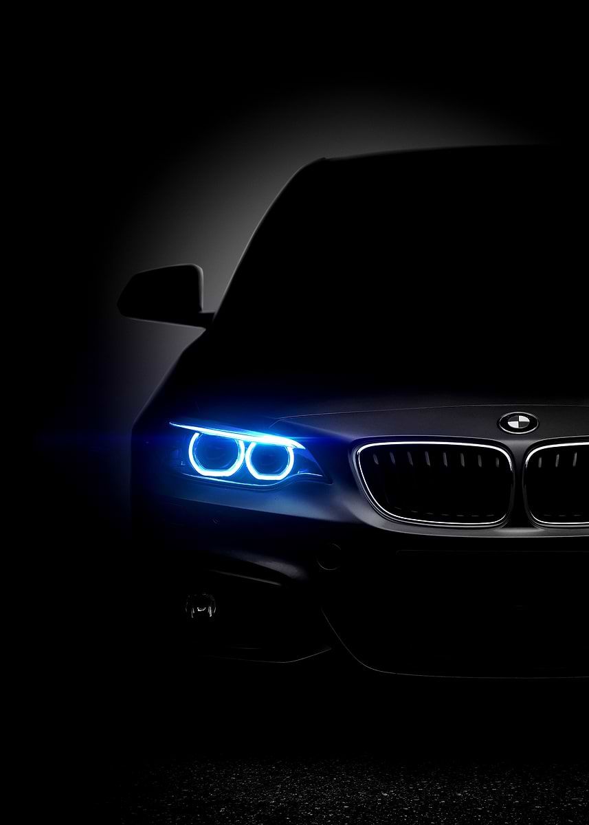 857x1200 BMW Headlights' Poster, picture, metal print, paint