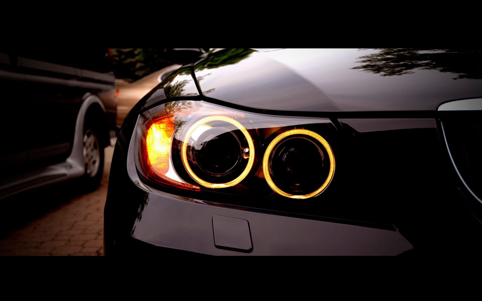 1920x1200 Vehicle headlight, car, BMW, BMW E black cars HD wallpaper