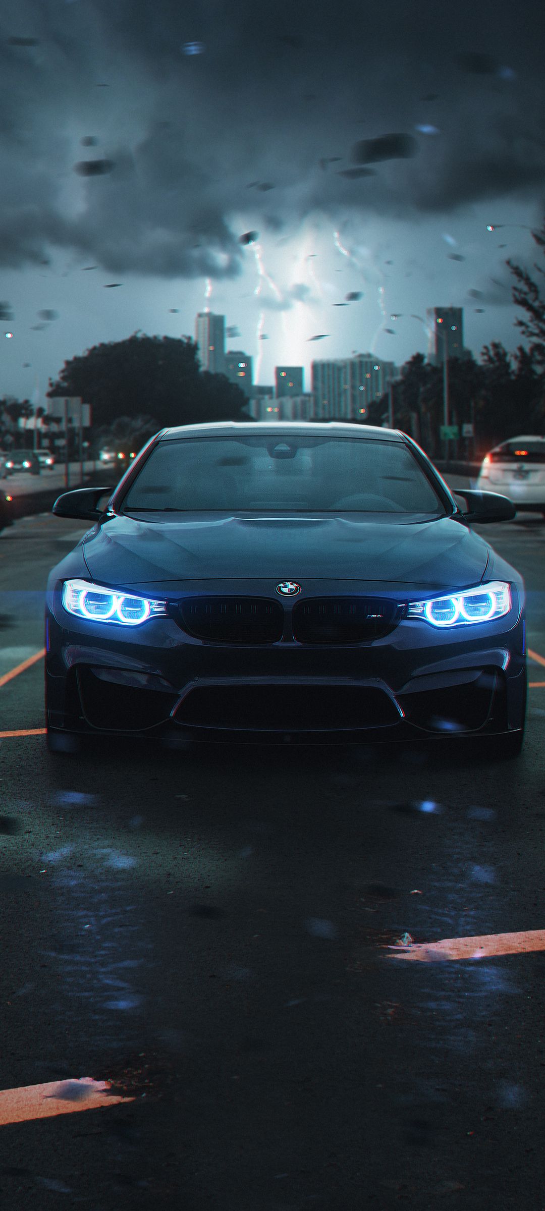 1080x2400 Download Bmw, Headlights, Front view, Lightning Wallpaper in 1080x2400 Resolution