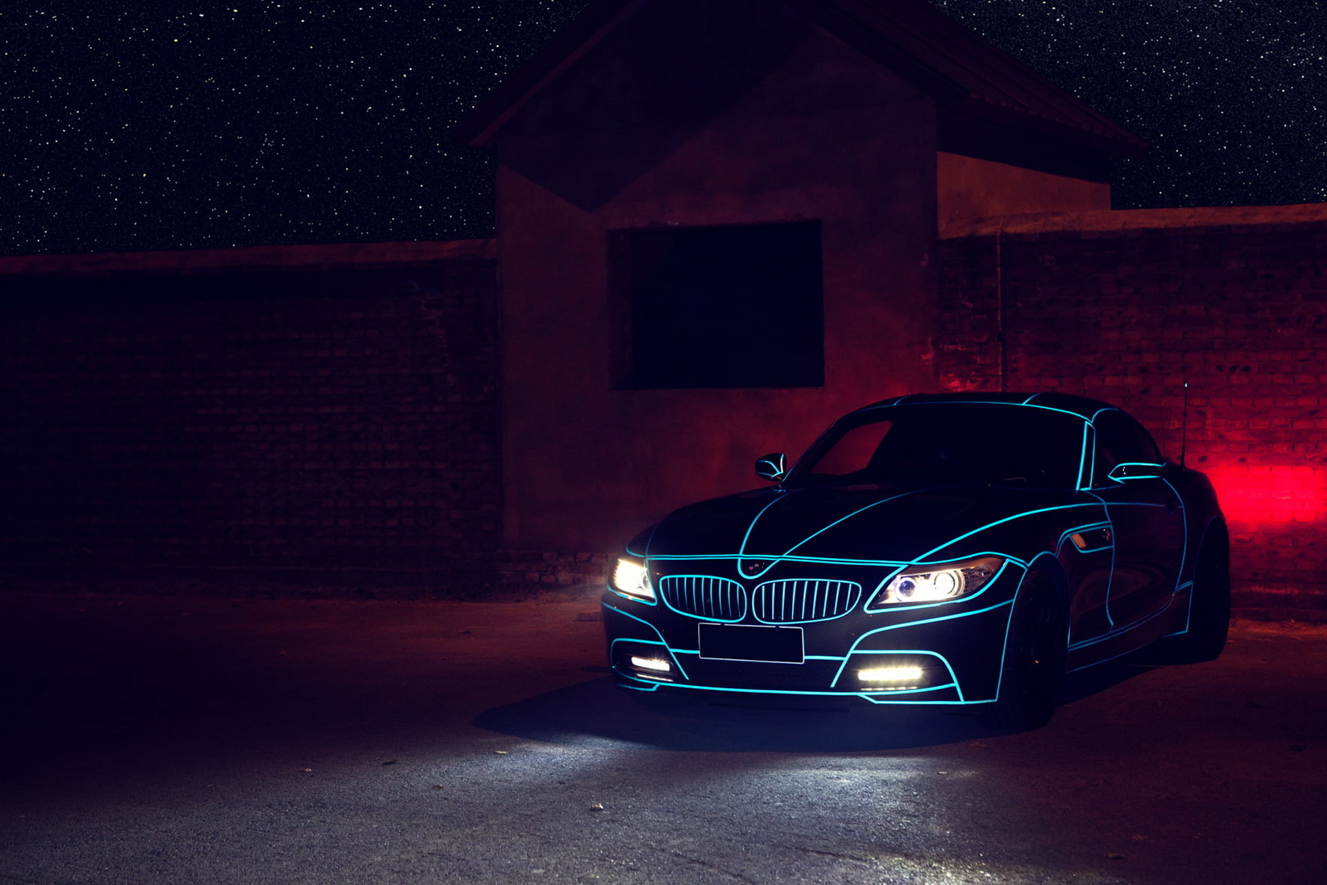 1920x1280 Blue BMW 3 Series Headlights On HD Wallpaper