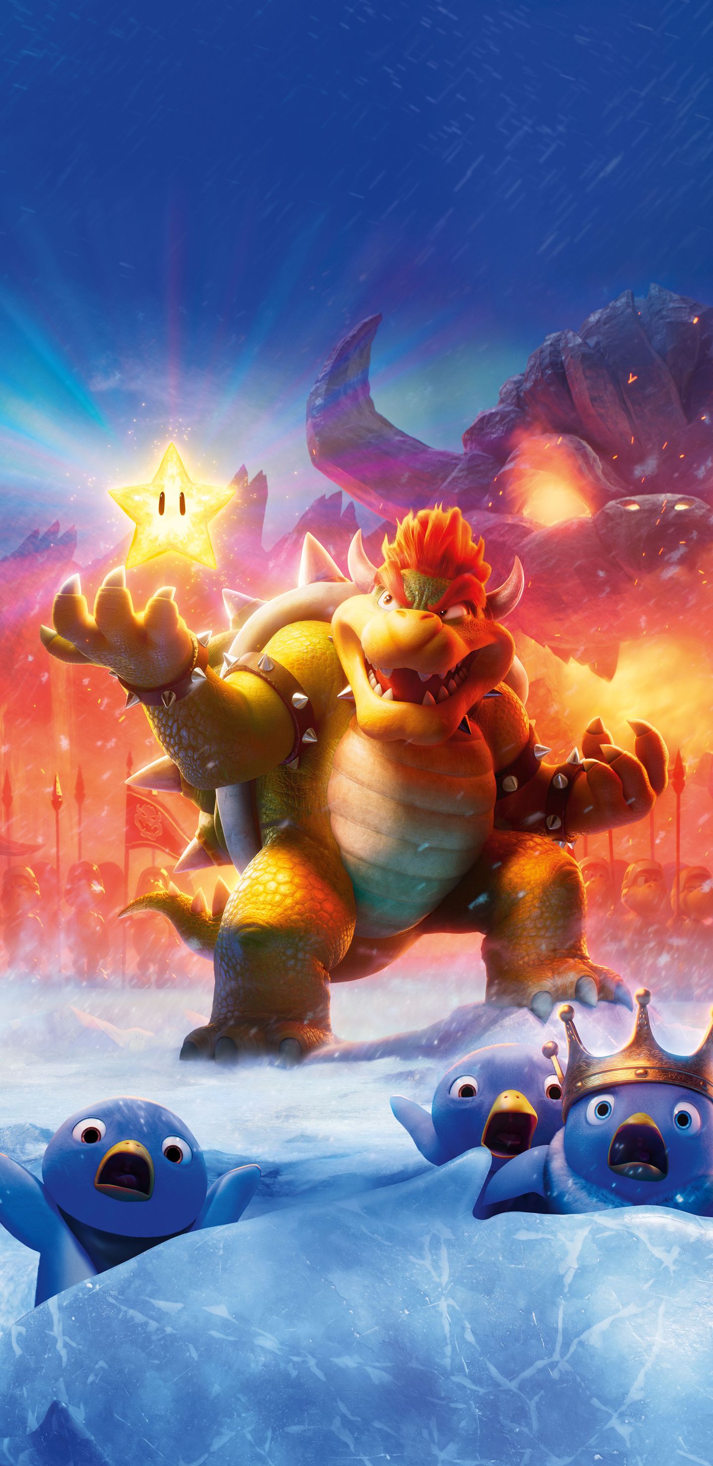 1440x2960 The Super Mario Bros. Movie Bowser Wallpaper with Monocle