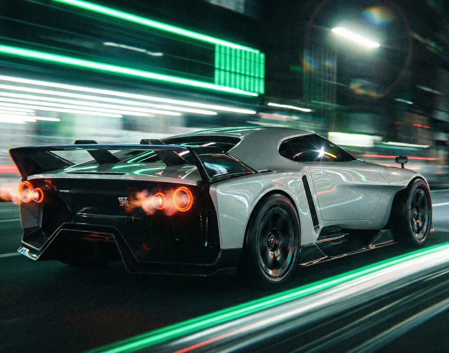 1440x1131 Flame Shooting, Mid Engine R36 Nissan GT R Looks Digitally Ready To Conquer All Supercars