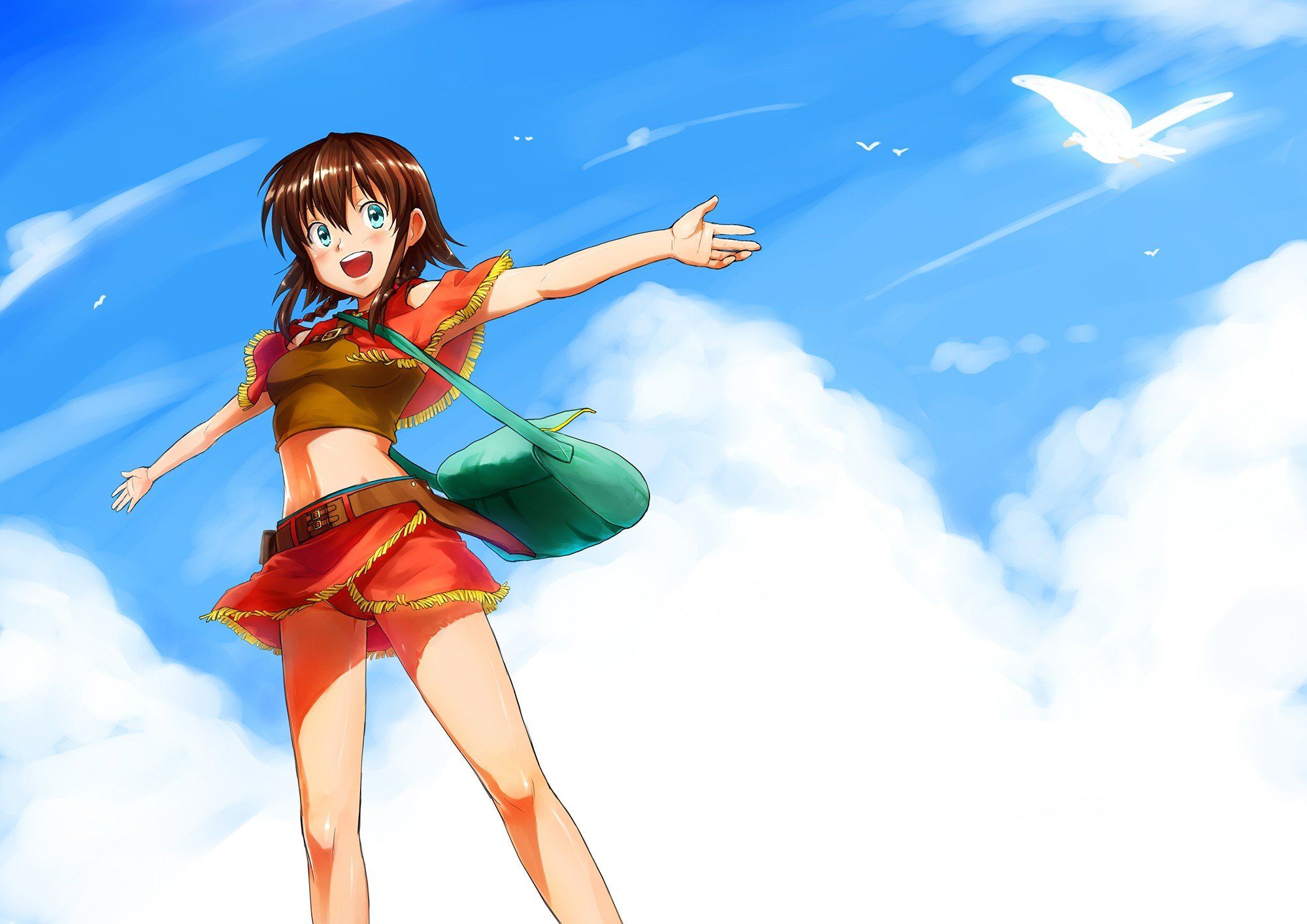2000x1414 Amy (Suisei no Gargantia), Suisei no Gargantia, Clouds, Anime girls Wallpaper HD / Desktop and Mobile Background
