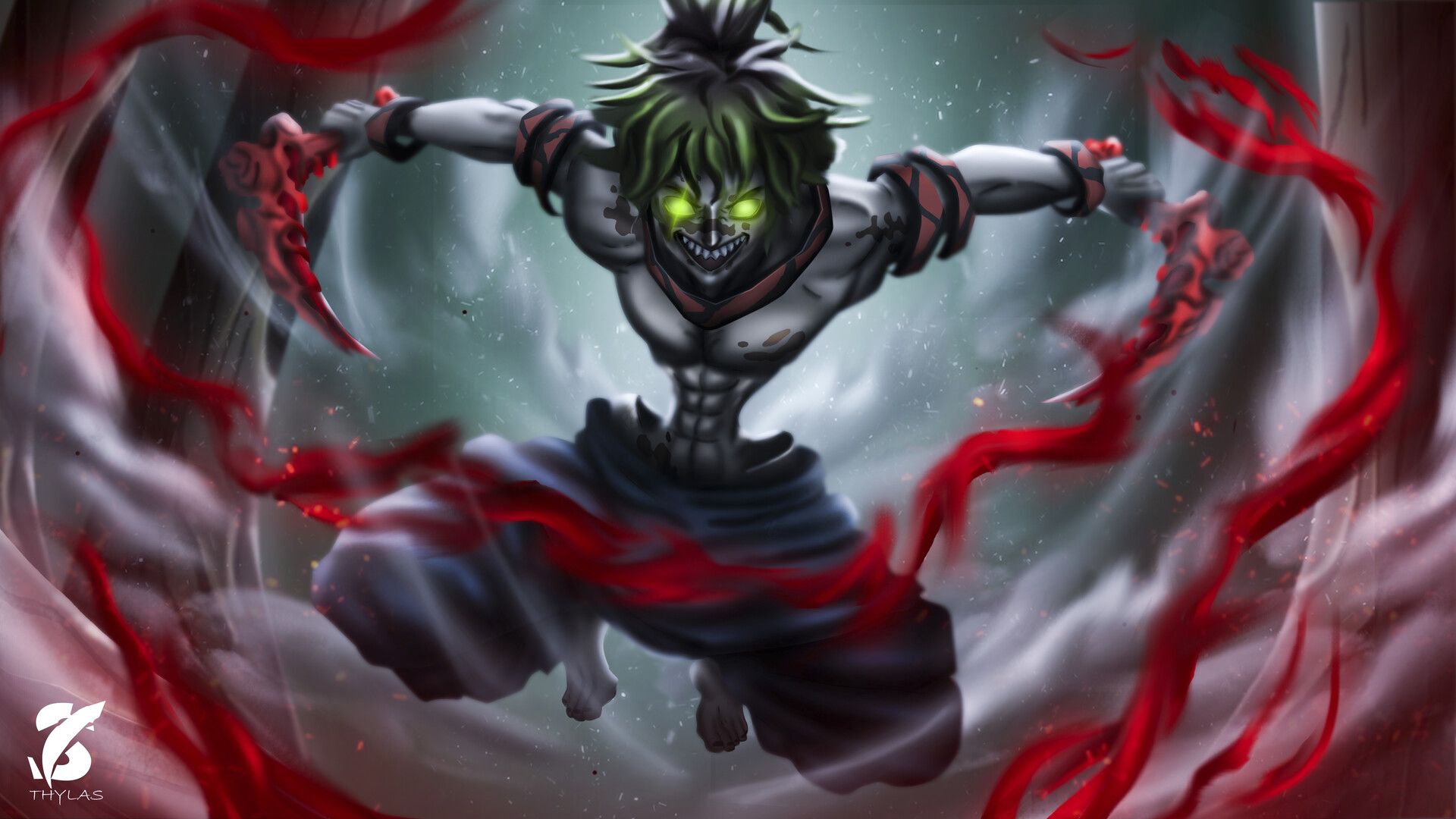 1920x1080 Gyutaro Upper Moon 6. Demon Slayer Fan Art