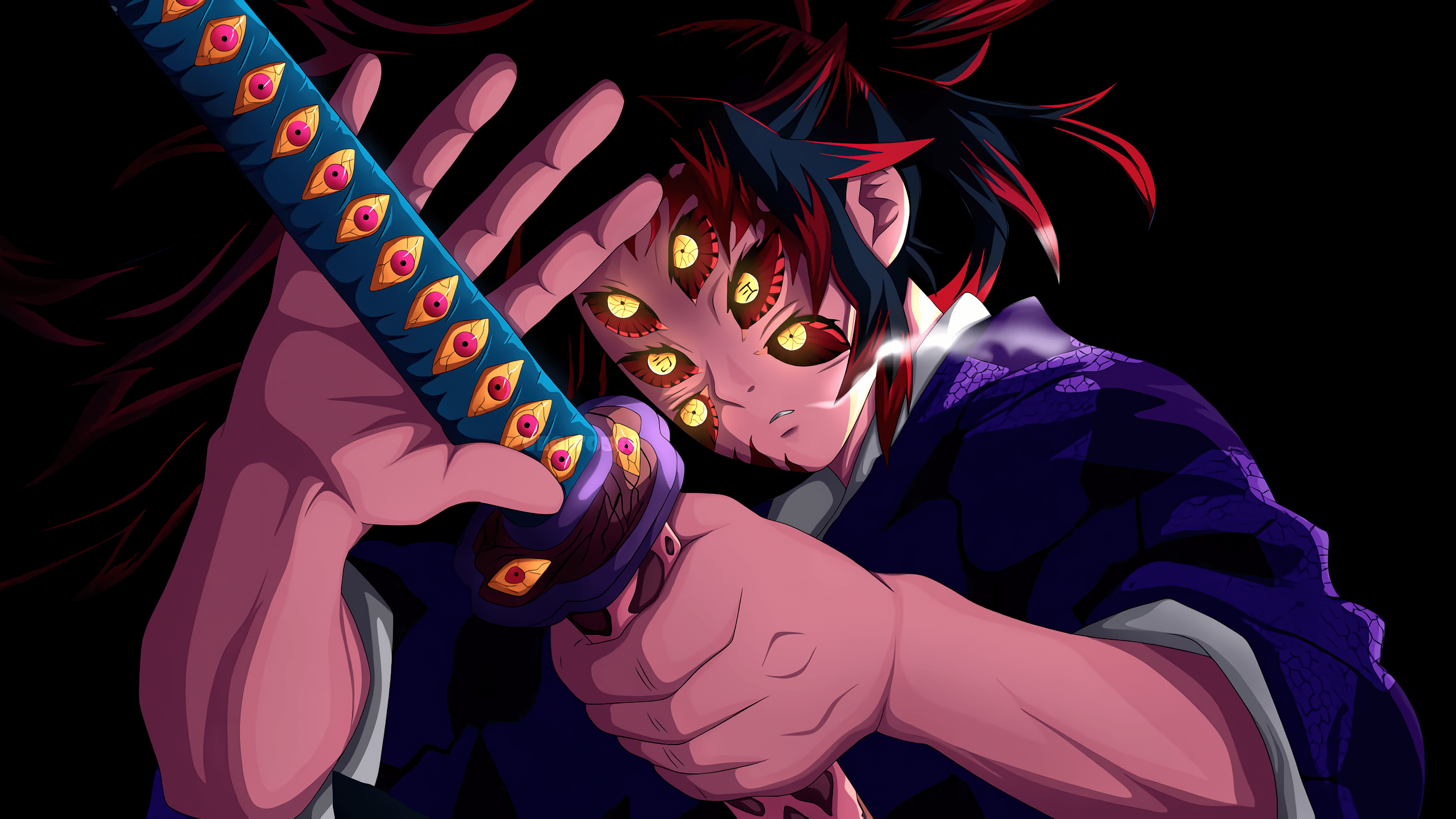 4480x2520 Kokushibo Wallpaper 4K, Demon Slayer: Kimetsu no Yaiba