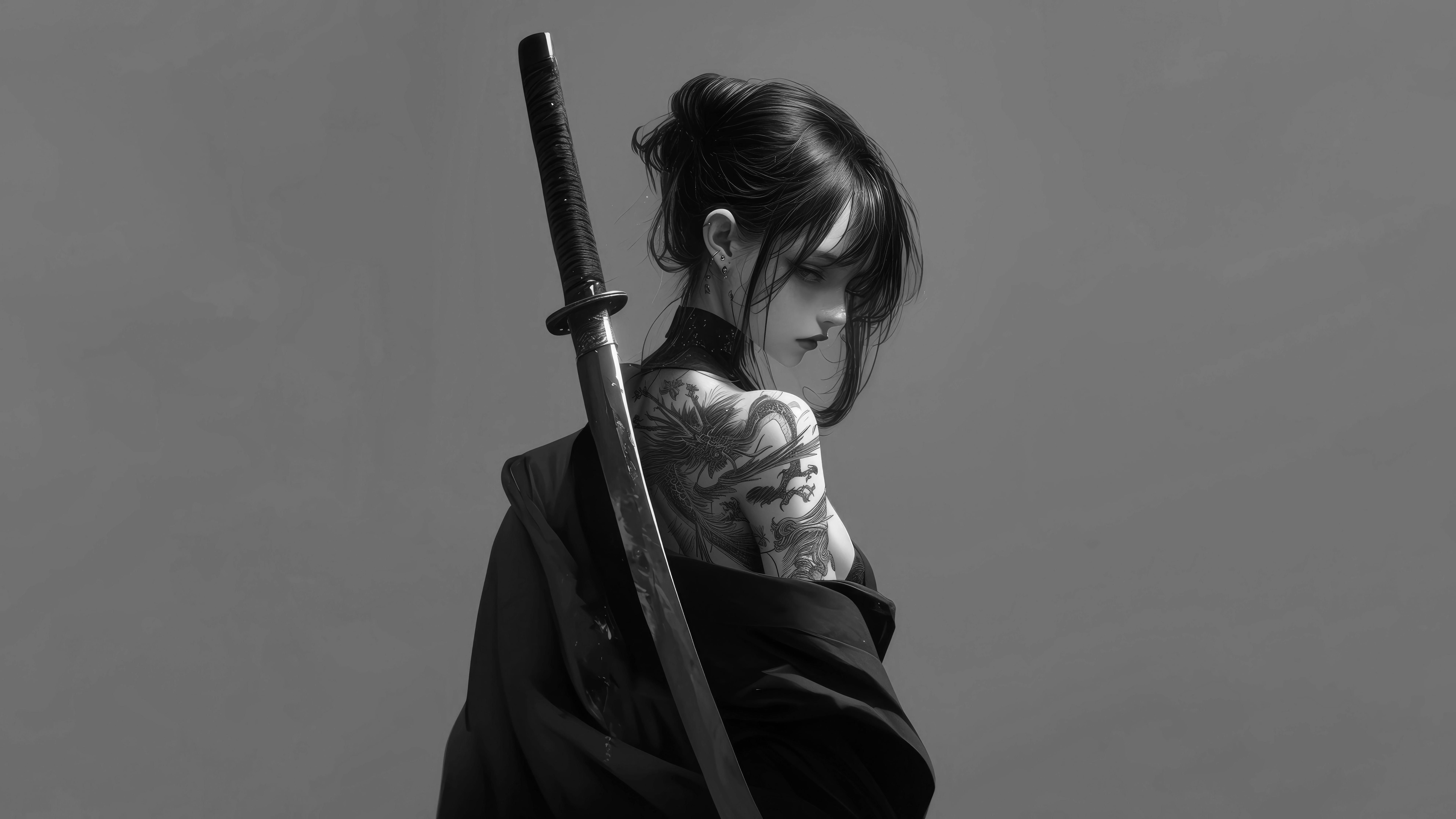7680x4320 Katana Girl