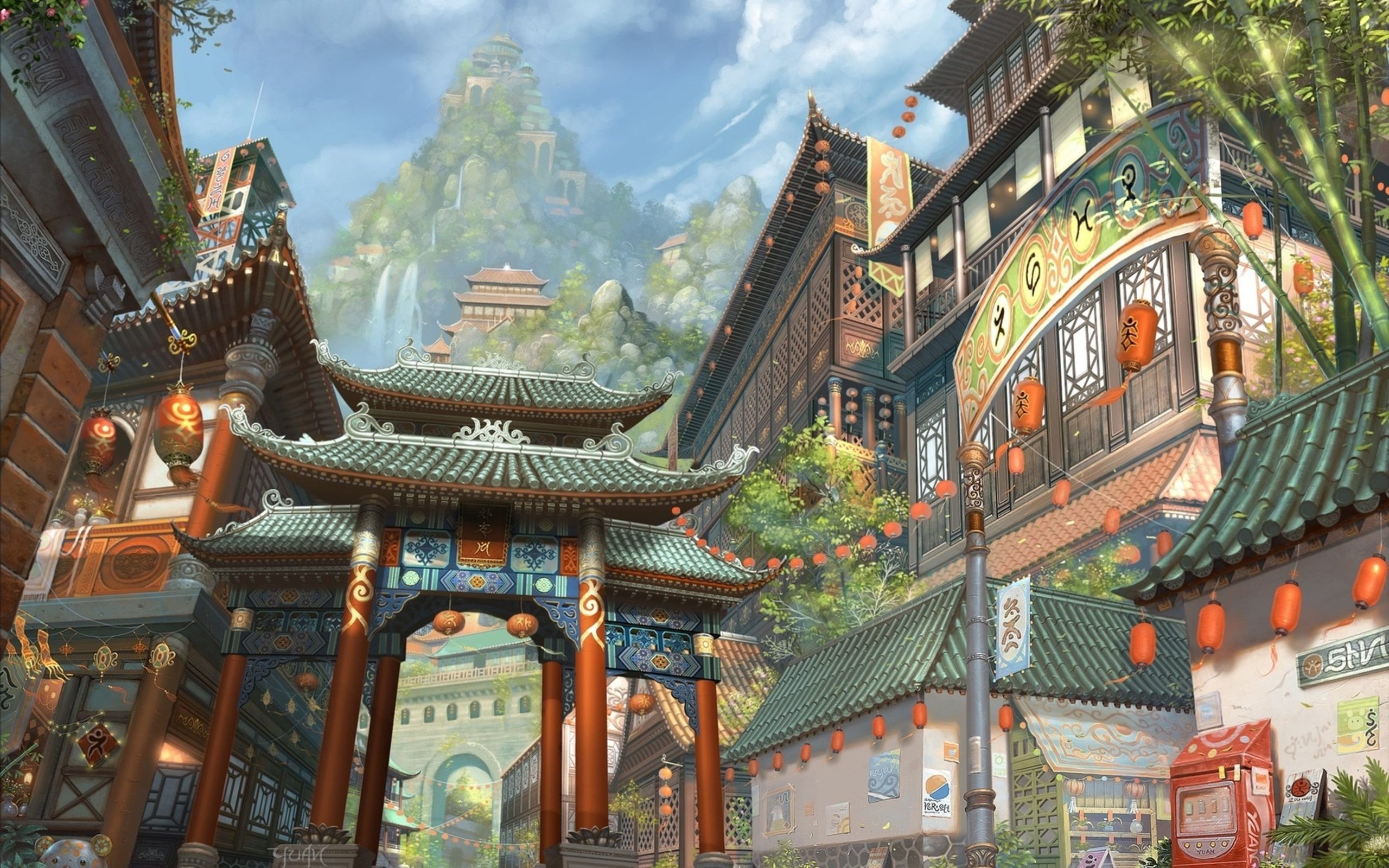 2560x1600 Download Japanese Art Painting Fantasy, Japanese, Art, Drawn, Fantasy Wallpaper in 2560x1600 Resolution
