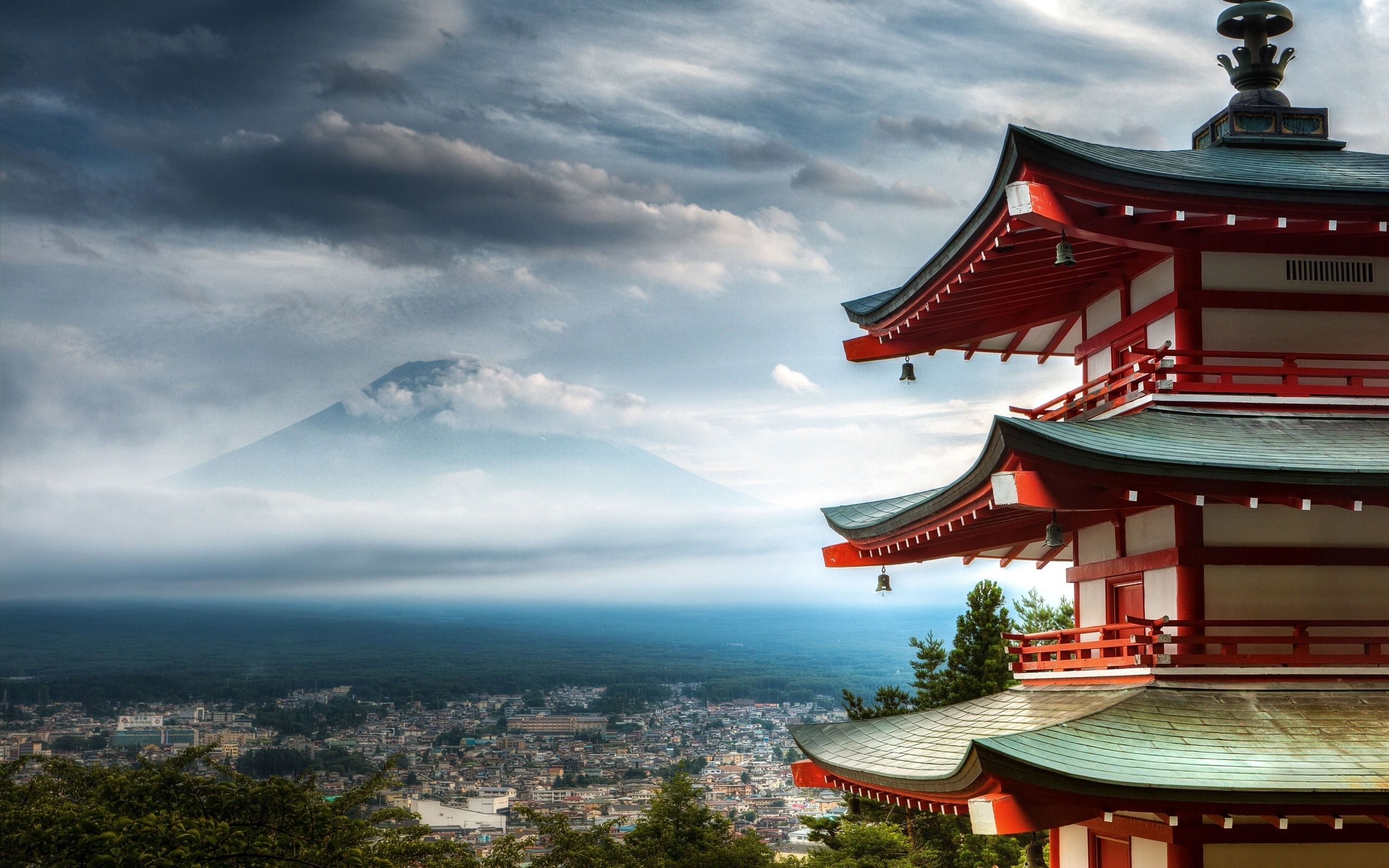 2560x1600 Wallpaper City, temple, top view, mountains, Japan 2560x1600 Picture, Image