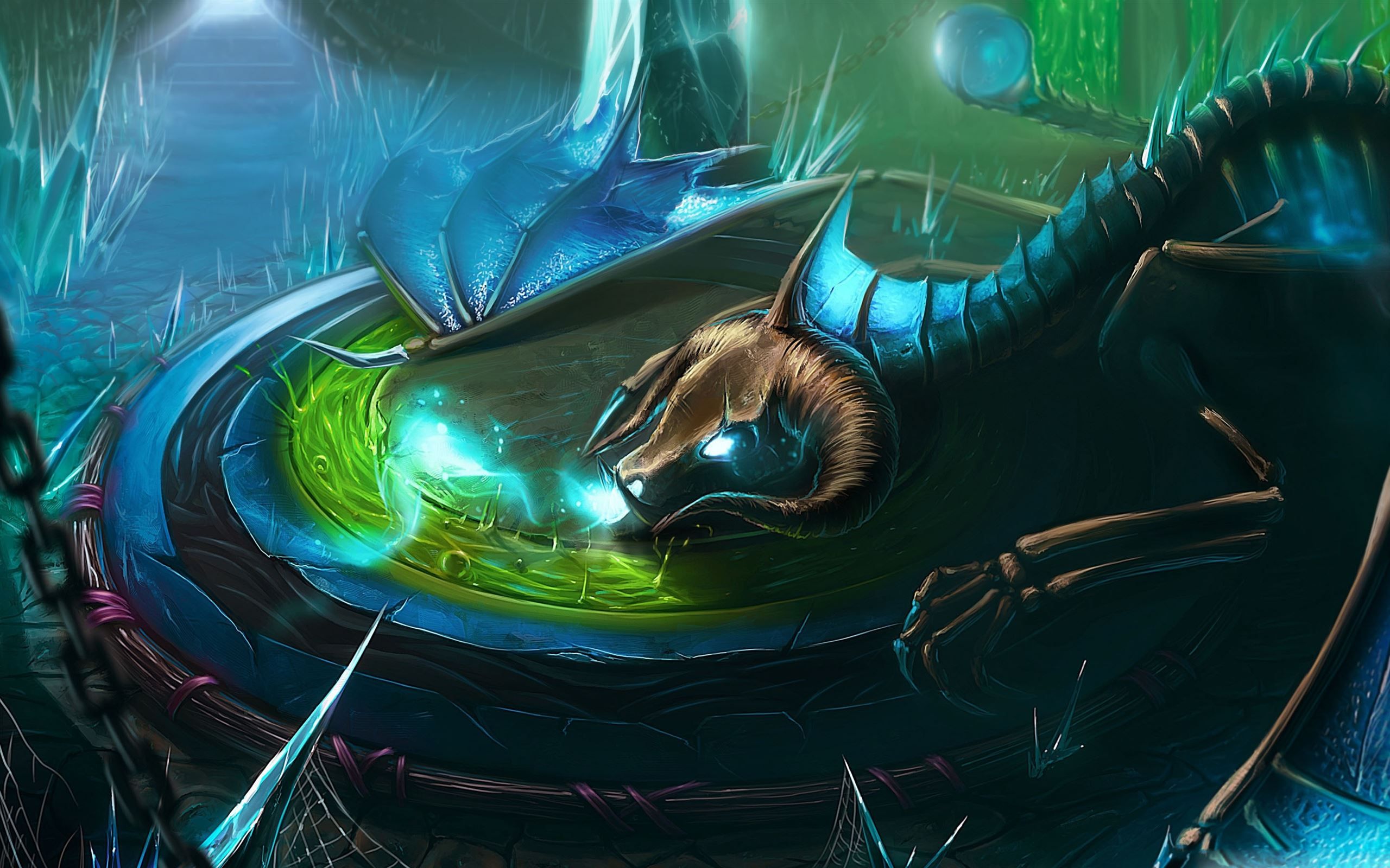 2560x1600 Dragon Cave MacBook Air Wallpaper Download