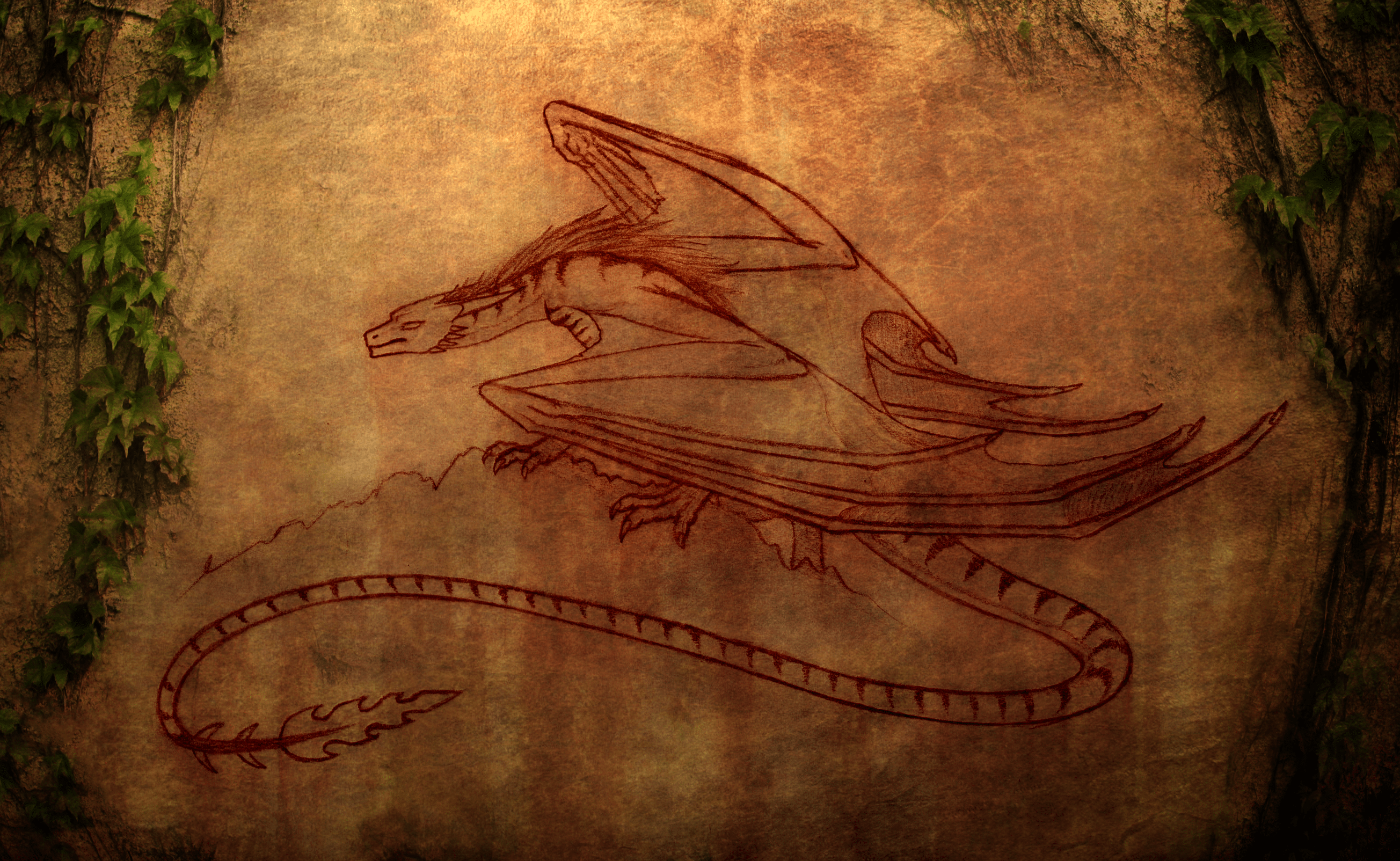 2608x1604 Dragon cave painting