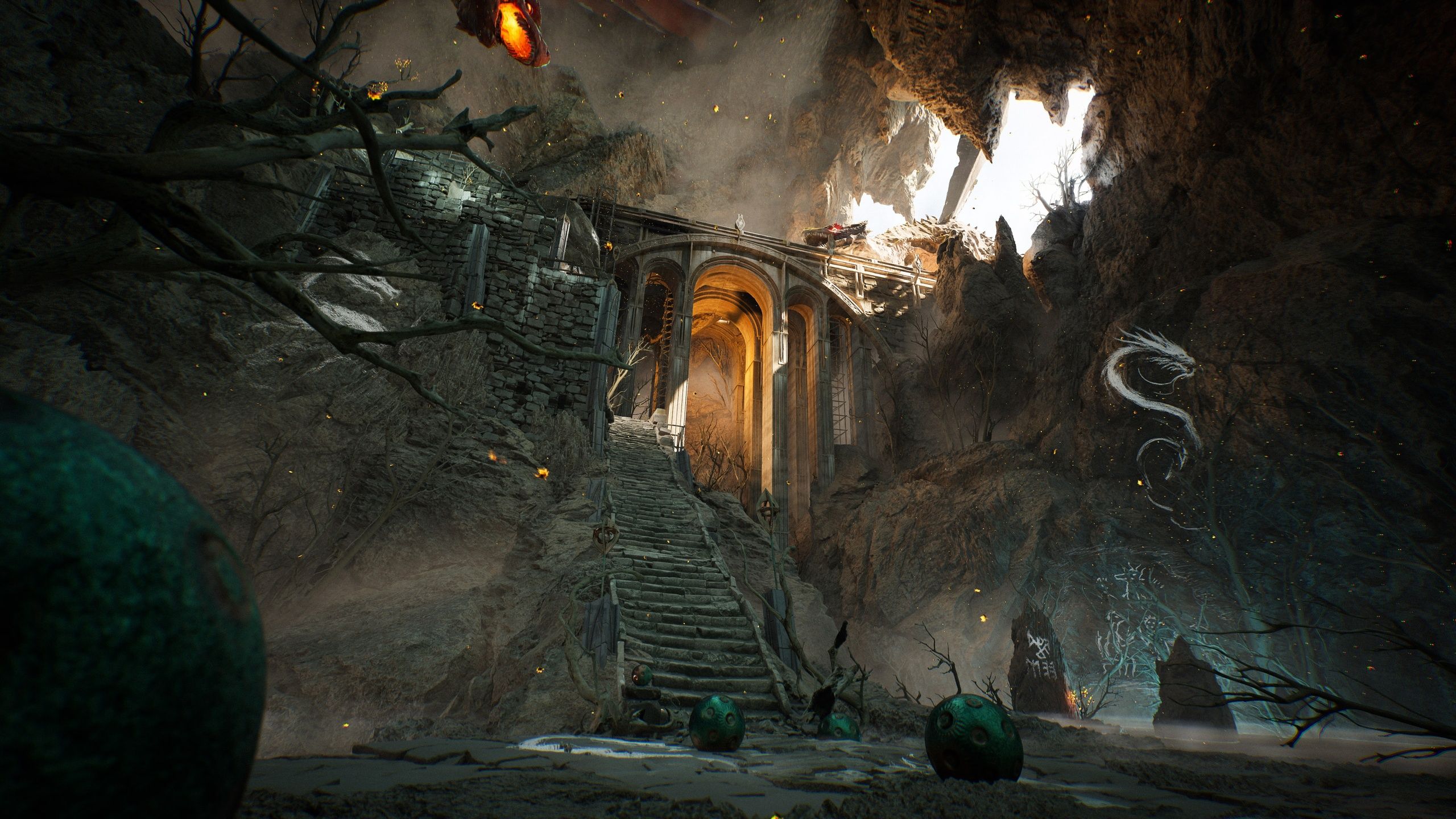 2560x1440 Dragon Cave
