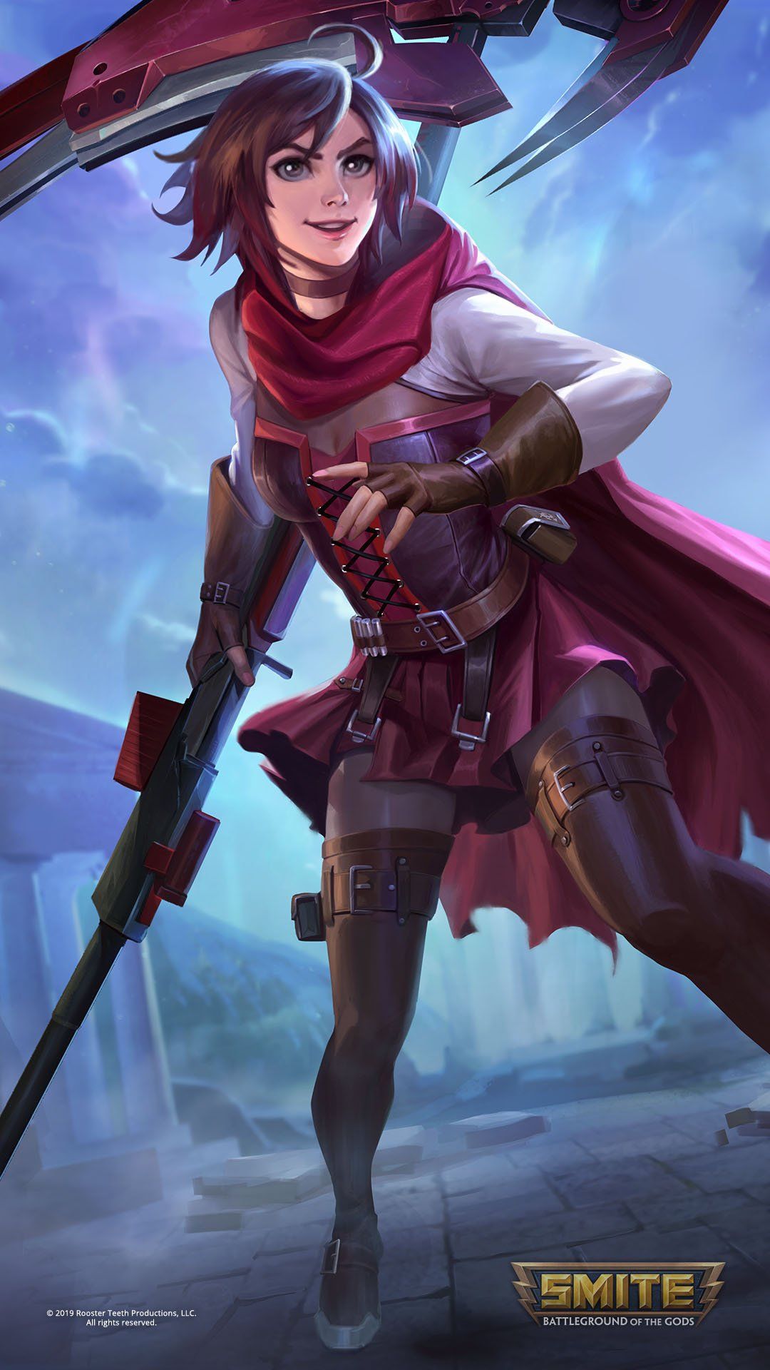 1080x1920 Download Thanatos (Smite) Ruby Rose (RWBY) RWBY Video Game Smite Phone Wallpaper