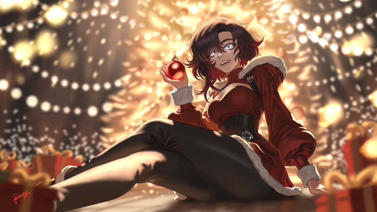 1200x675 Ruby Rose Art Wallpaper Girl, Weapons, Anime, Petals, Art, RWBY, Ruby Rose, Dishwasher1910 For Mobile And