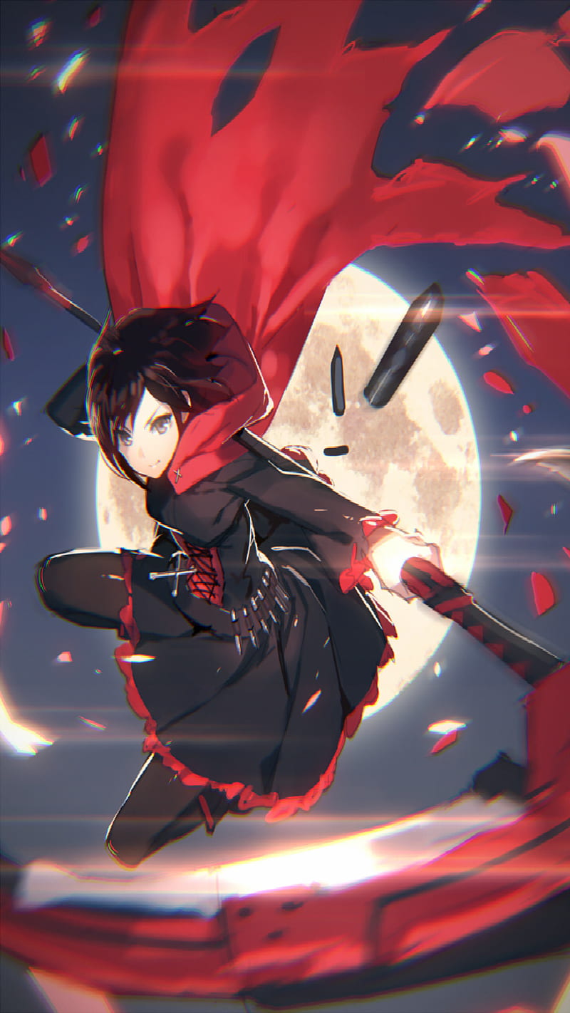 800x1422 Ruby Rose, anime, anime girl, rwby, red like roses, HD phone wallpaper