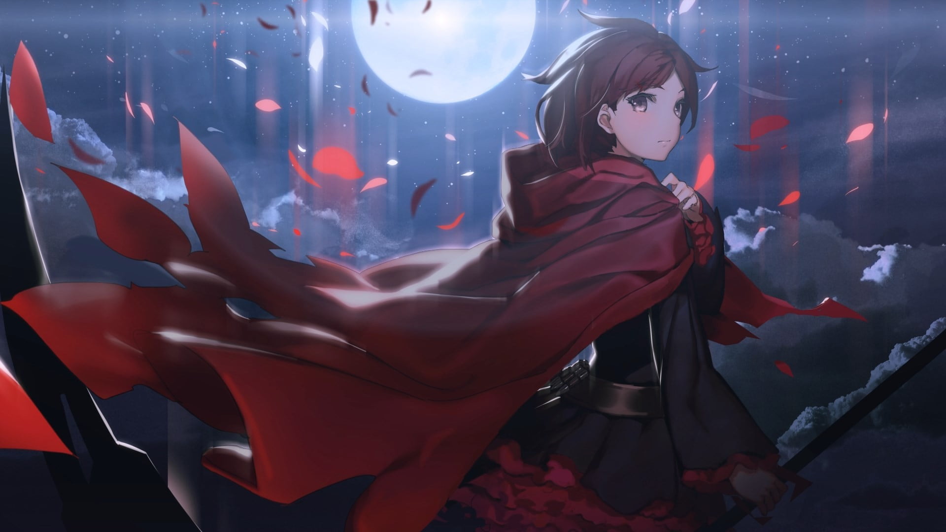 1920x1080 Female anime character digital wallpaper, anime, RWBY, Ruby Rose (character) HD wallpaper