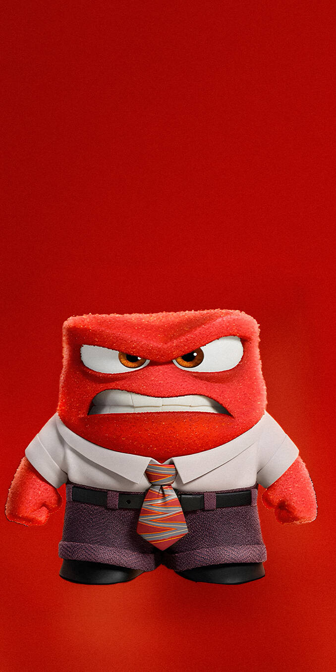 678x1356 Inside Out 2 Anger Red Business Suit Wallpaper 4k iPhone