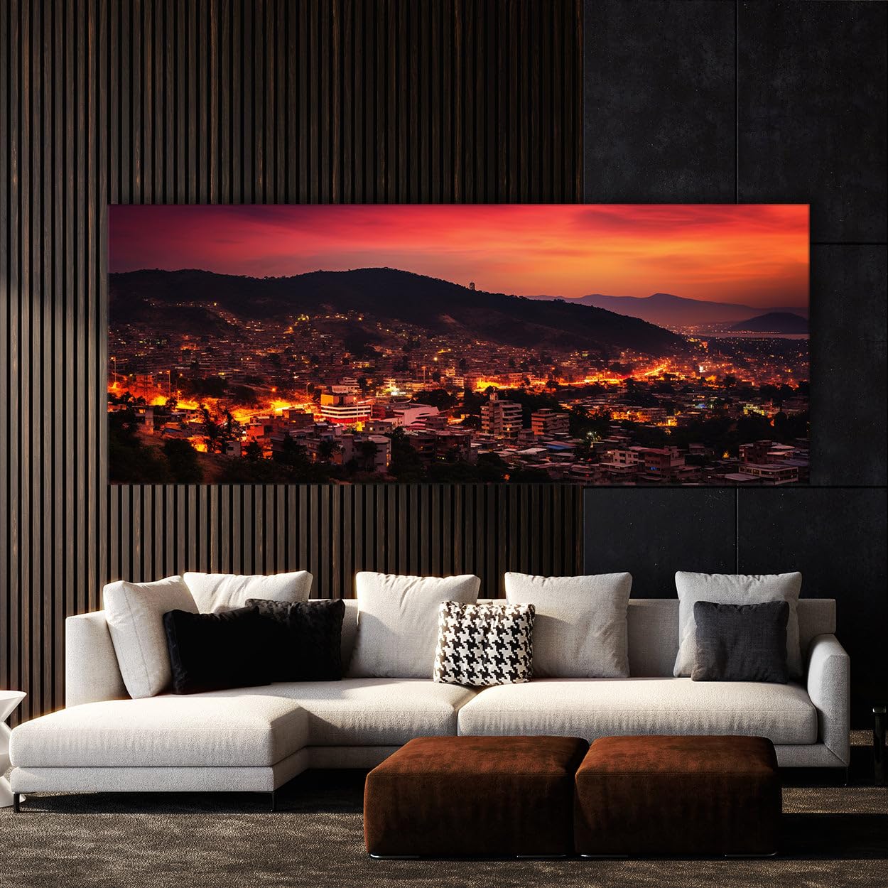 1250x1250 Sense Canvas Tegucigalpa City 27 Canvas Art Decor Wall Art Print Poster Painting Large 40x16 / 0.75: Posters & Prints