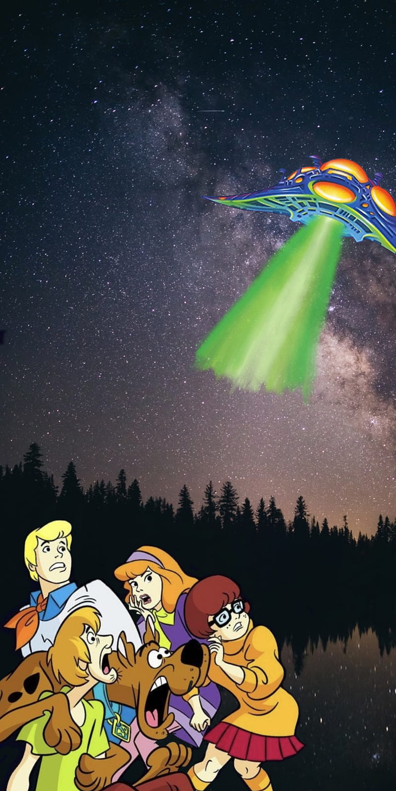 800x1598 Scooby doo, alien, milky way, scooby, shaggy, the mystery machine, HD phone wallpaper