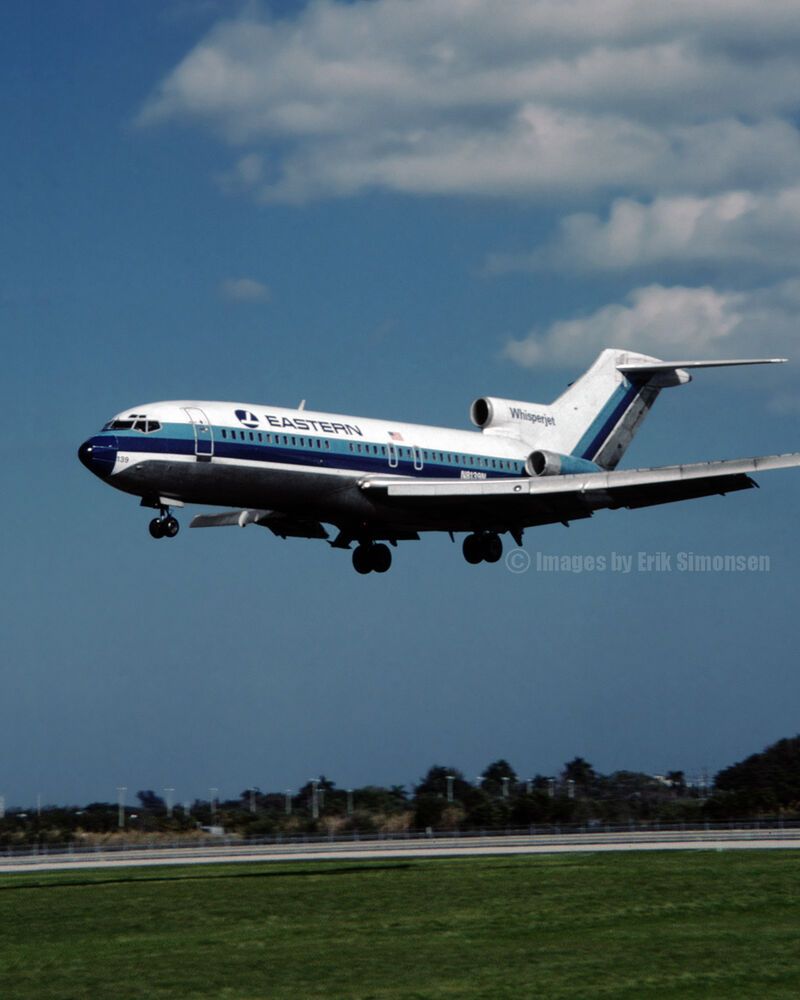 800x1000 A Classic Eastern Airlines “Whisperjet” Boeing 727 25 (N8139N) Landing At MIA During March 1978