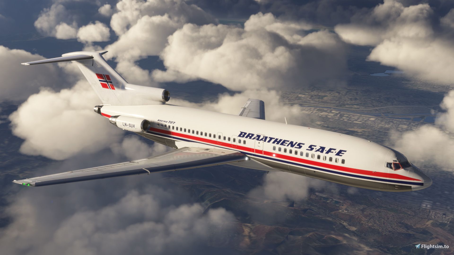 1920x1080 FSS Boeing 727 100 Braathens SAFE (Fictional) Boeing 727 100 Liveries For MSFS