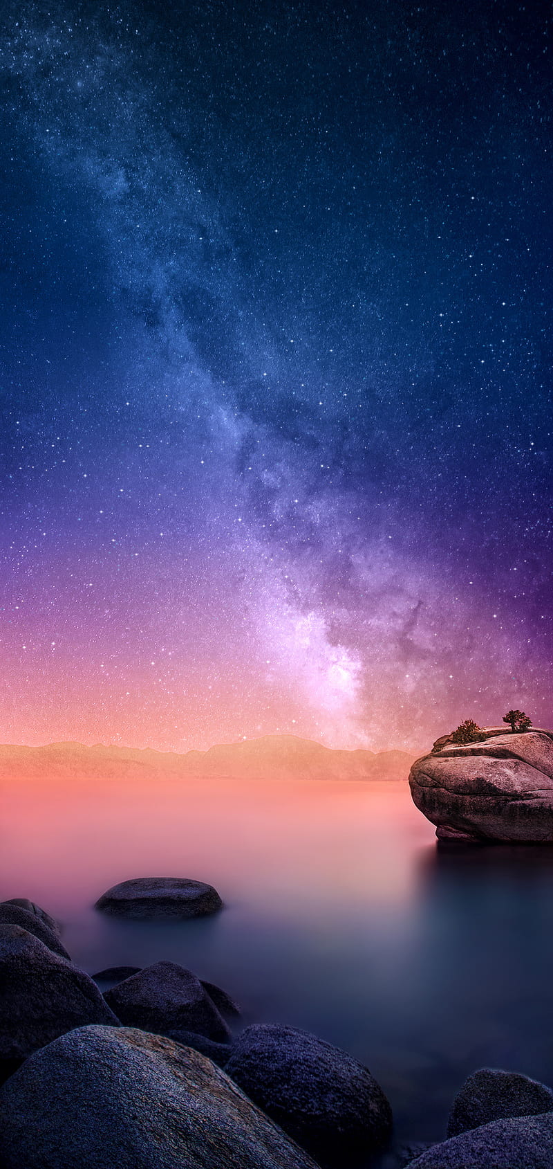 800x1689 Redmi Note 6 Pro, xiaomi, stoche, galaxy, river, strand, HD phone wallpaper