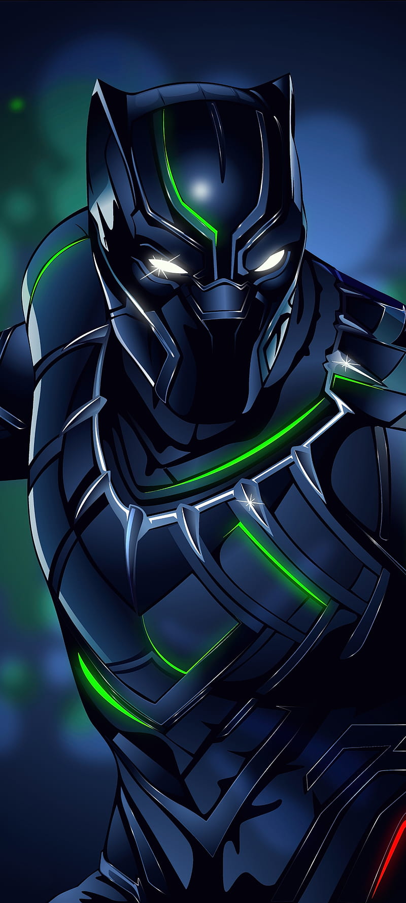 800x1778 Black panther, wakandaforever, king, blackpanther, wakanda, , cool, glowinggreen, HD phone wallpaper