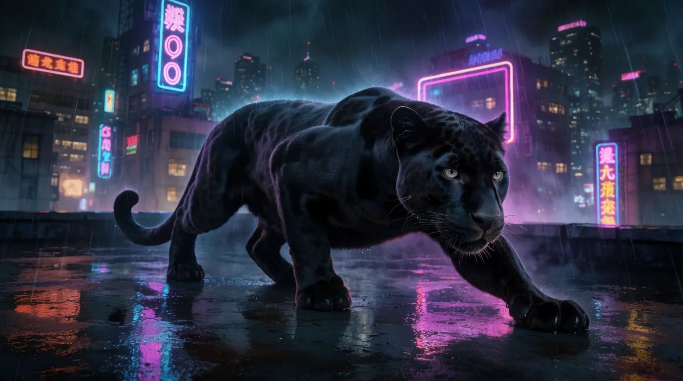 1376x768 Panther AI Wallpaper