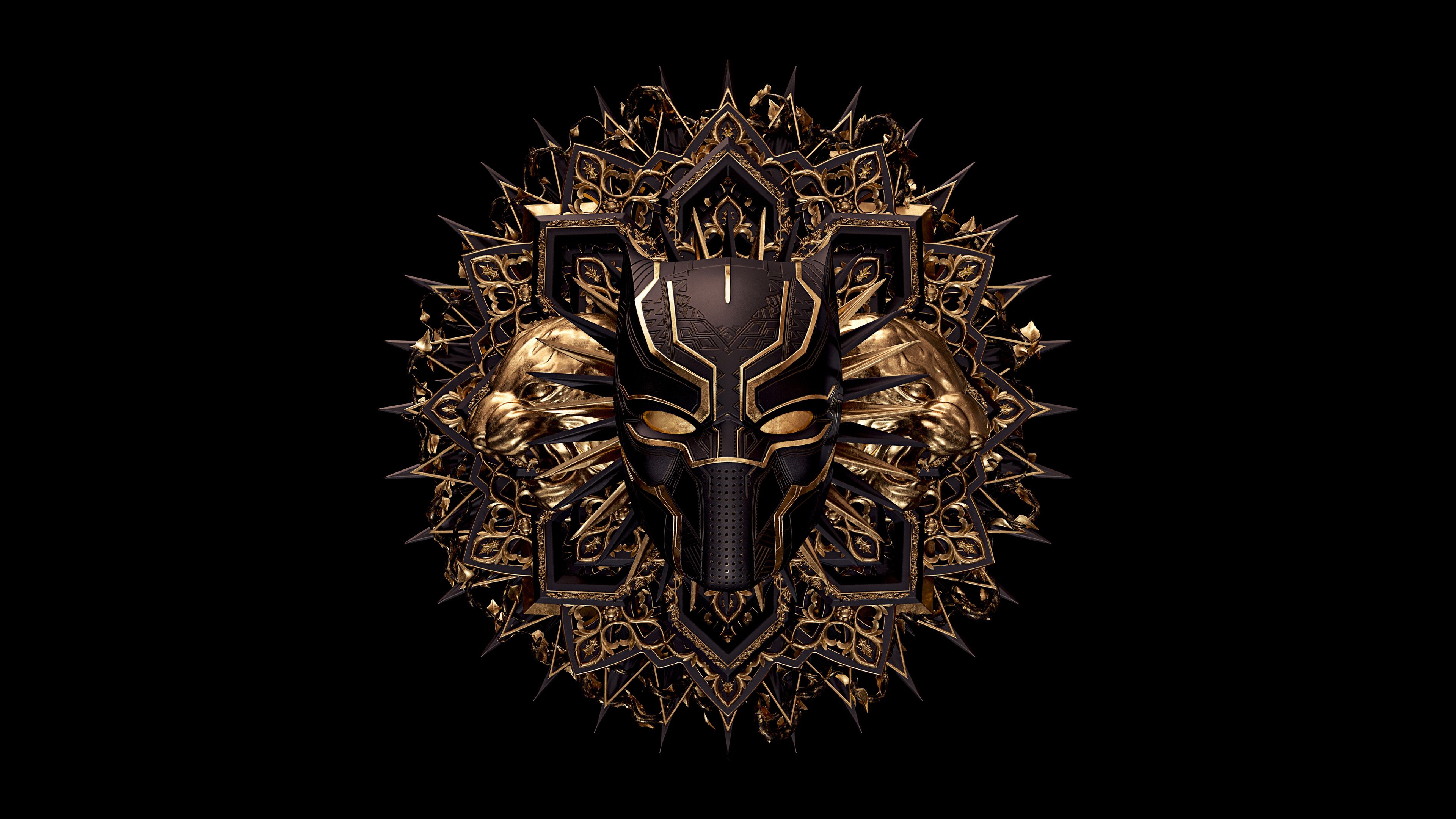 3840x2160 Black Panther Symbol UHD 4K