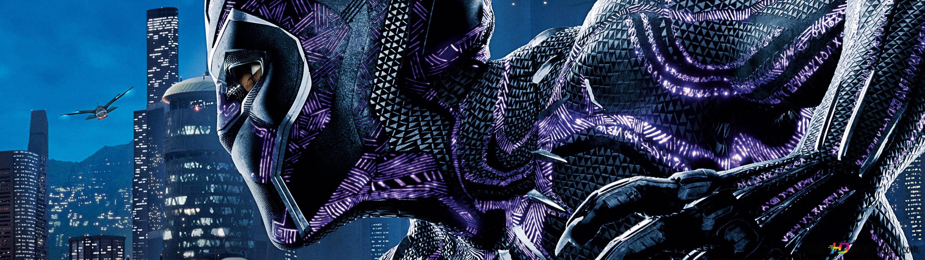 3200x900 Black Panther (Film) 4K scarica lo sfondo
