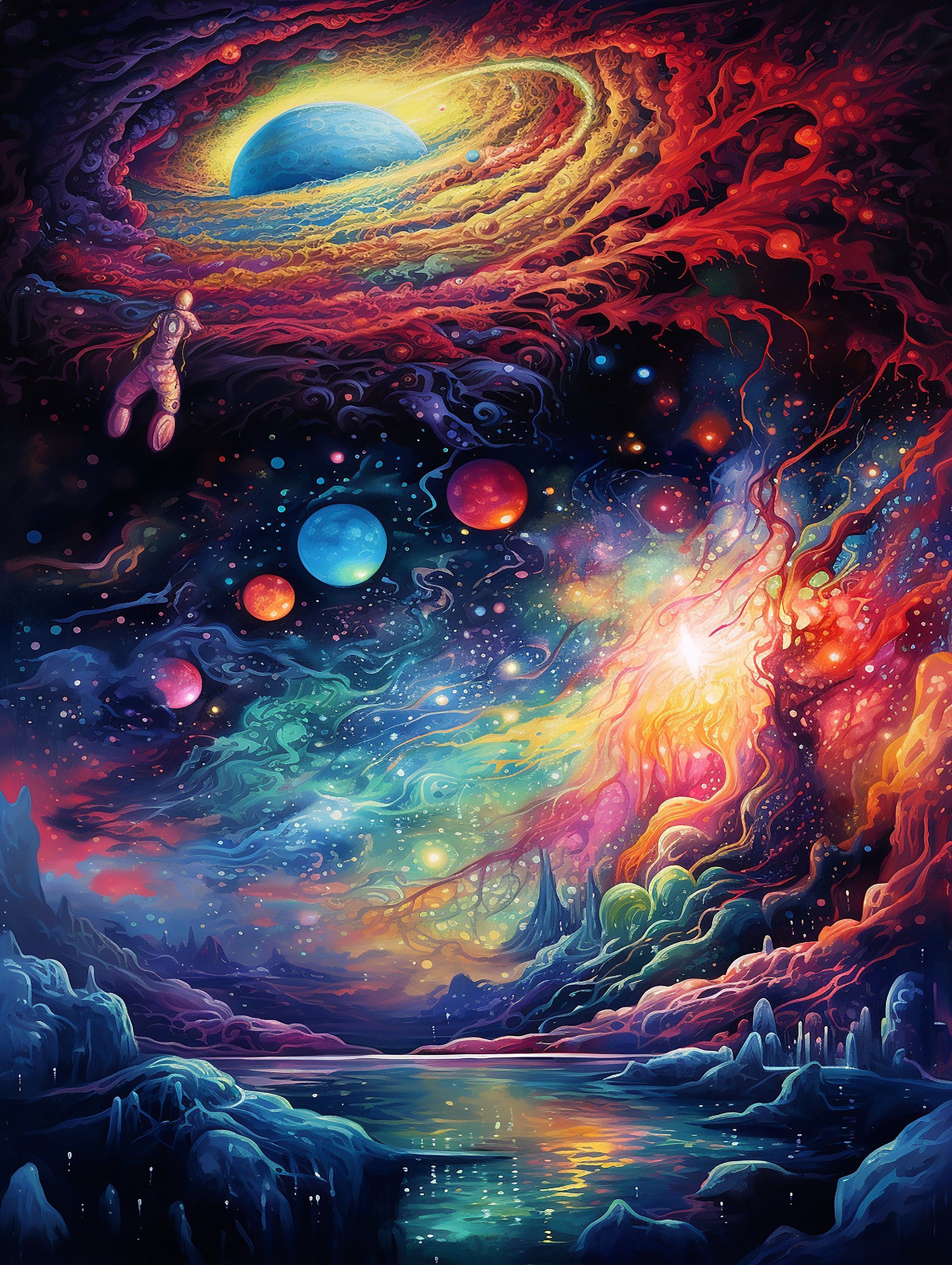 2257x3000 Huge Space Odyssey Tapestry Collection 1. Art, Cosmos, Trippy, Rainbow, Cosmic, Stars, Night, Inspirational, Motivational, Beautiful, Neon