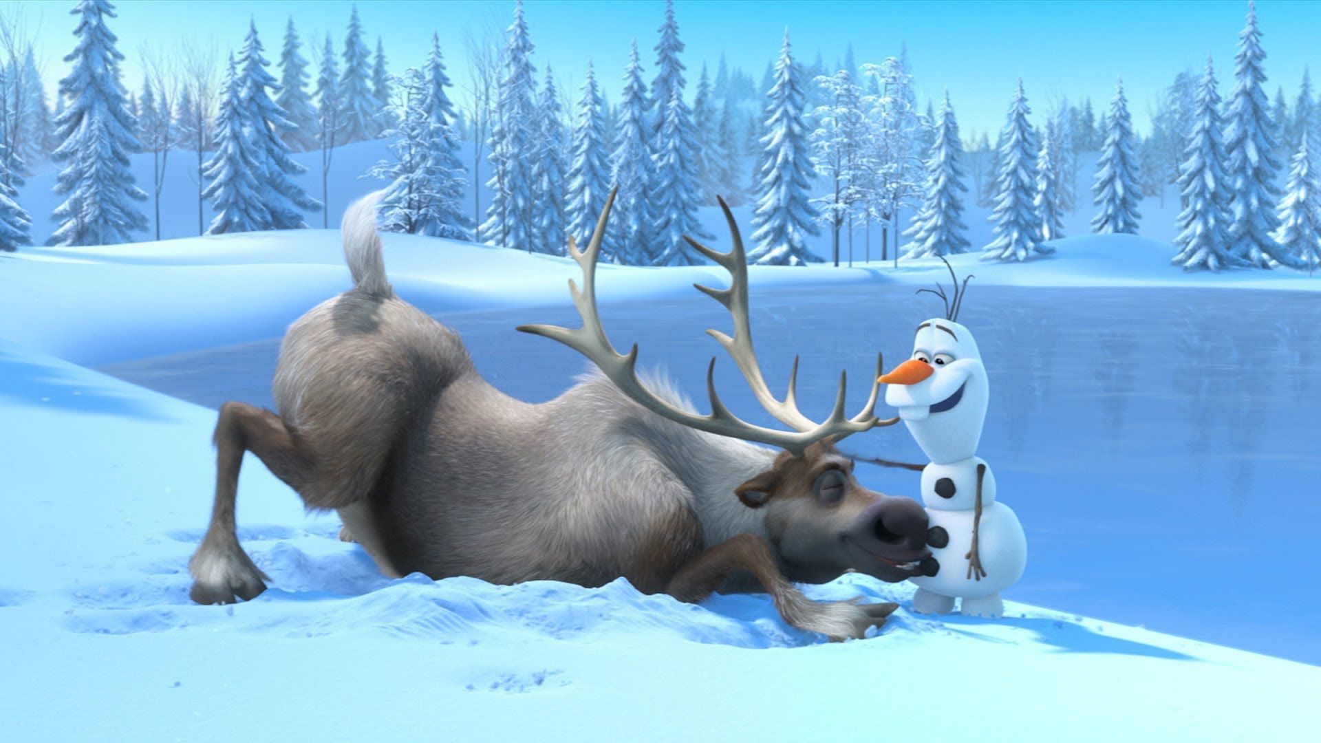 1920x1080 Frozen Friends Olaf & Sven HD Wallpaperx1080