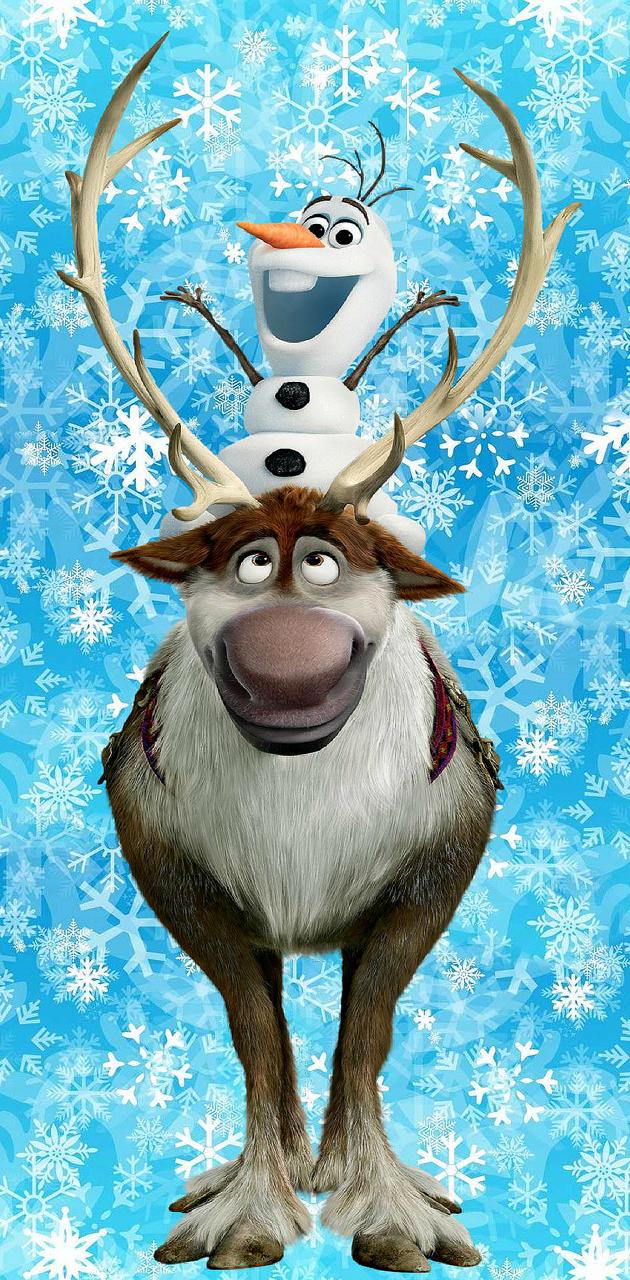 630x1280 Olaf And Sven Wallpaper