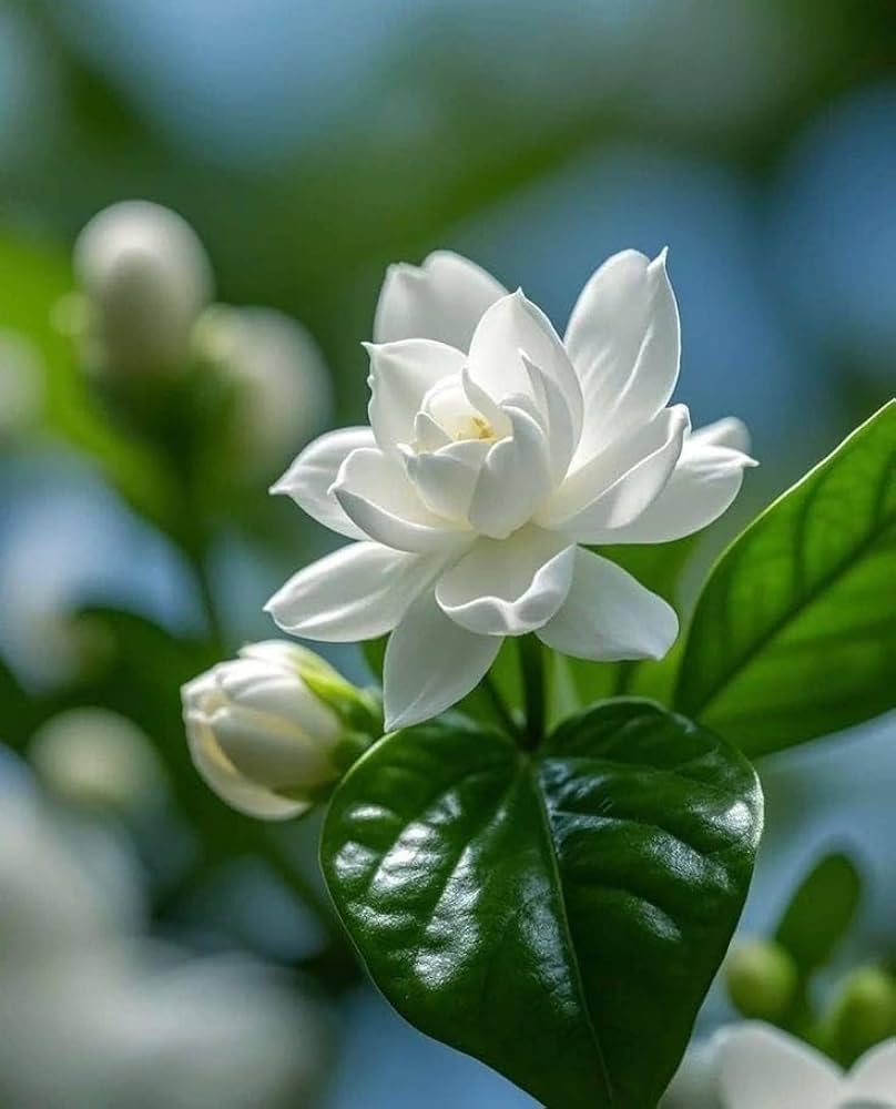 808x1000 White Mogra Live Plant White Jasmine Flower Outdoor Plant Arabian Jasmine Mogra Fragrant Flower Plant for Home Balcony and Garden with Black Pot : Amazon.in: Garden & Outdoors