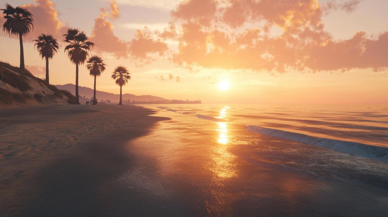 1249x700 Gta 5 sunset beach wallpaper