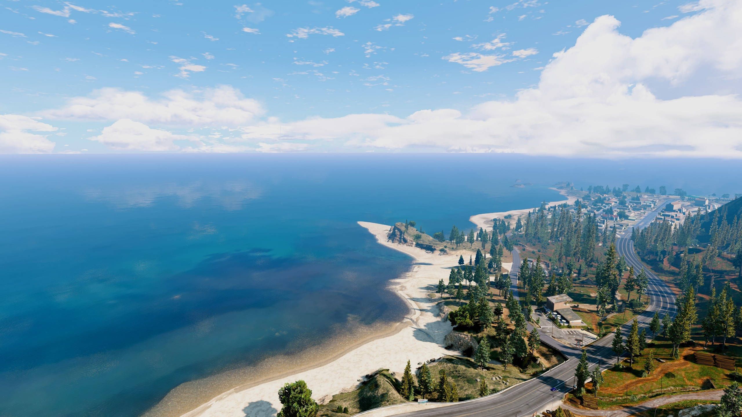 2560x1440 Download GTA 5 2560x1440 Blue Beach Hillside Wallpaper