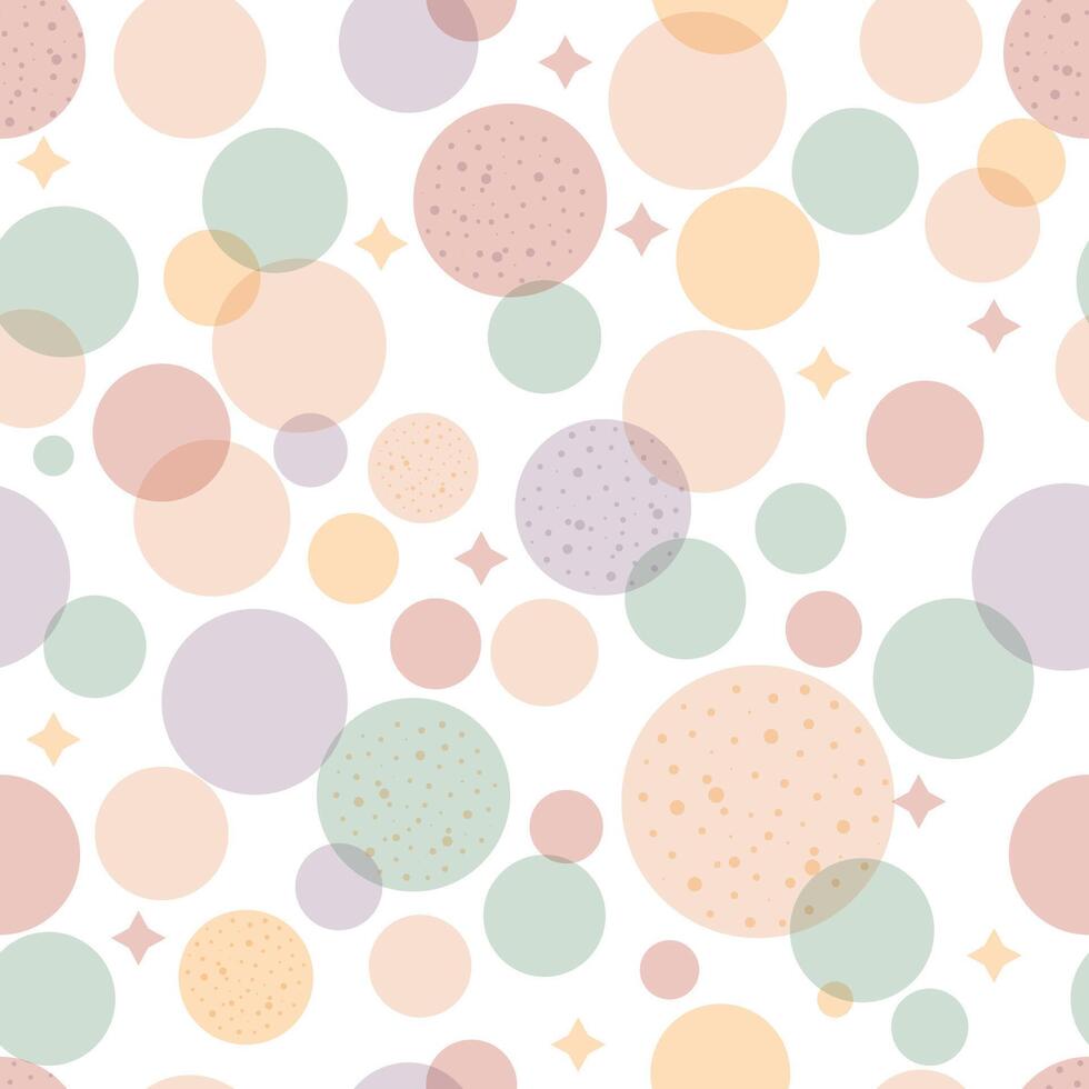 980x980 Seamless pastel polka dot pattern with circles in soft retro colors. Cute, simple background for textiles, wallpaper, wrapping paper, or decoration, not ai