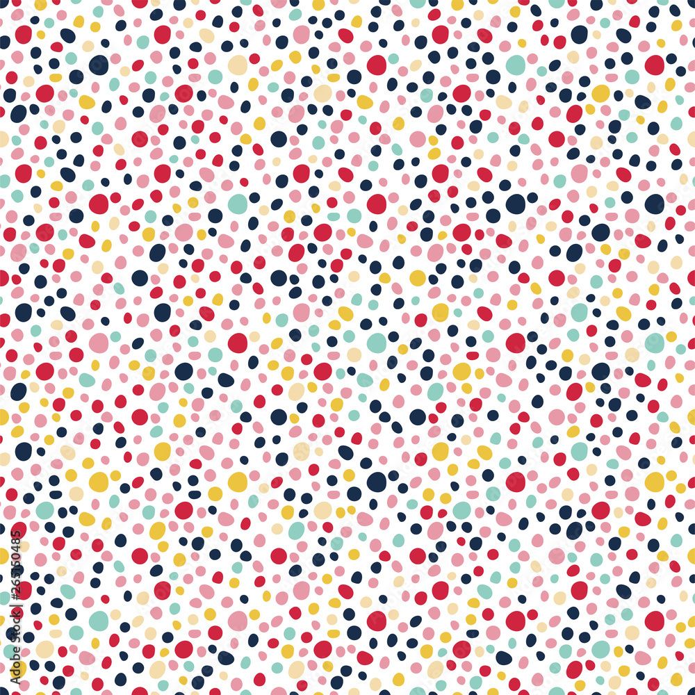 1000x1000 Seamless dotted pattern. Colorful spotted abstract background. Modern polka. Fashion design. Vector artistic pattern for print, wrapping paper, wallpaper and clothes. Circles. Color dots Stock Vector