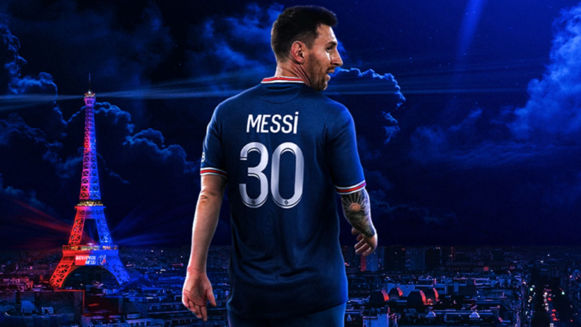 1920x1080 Backside Of Lionel Messi Paris Saint Germain F.C. HD Lionel Messi Wallpaper