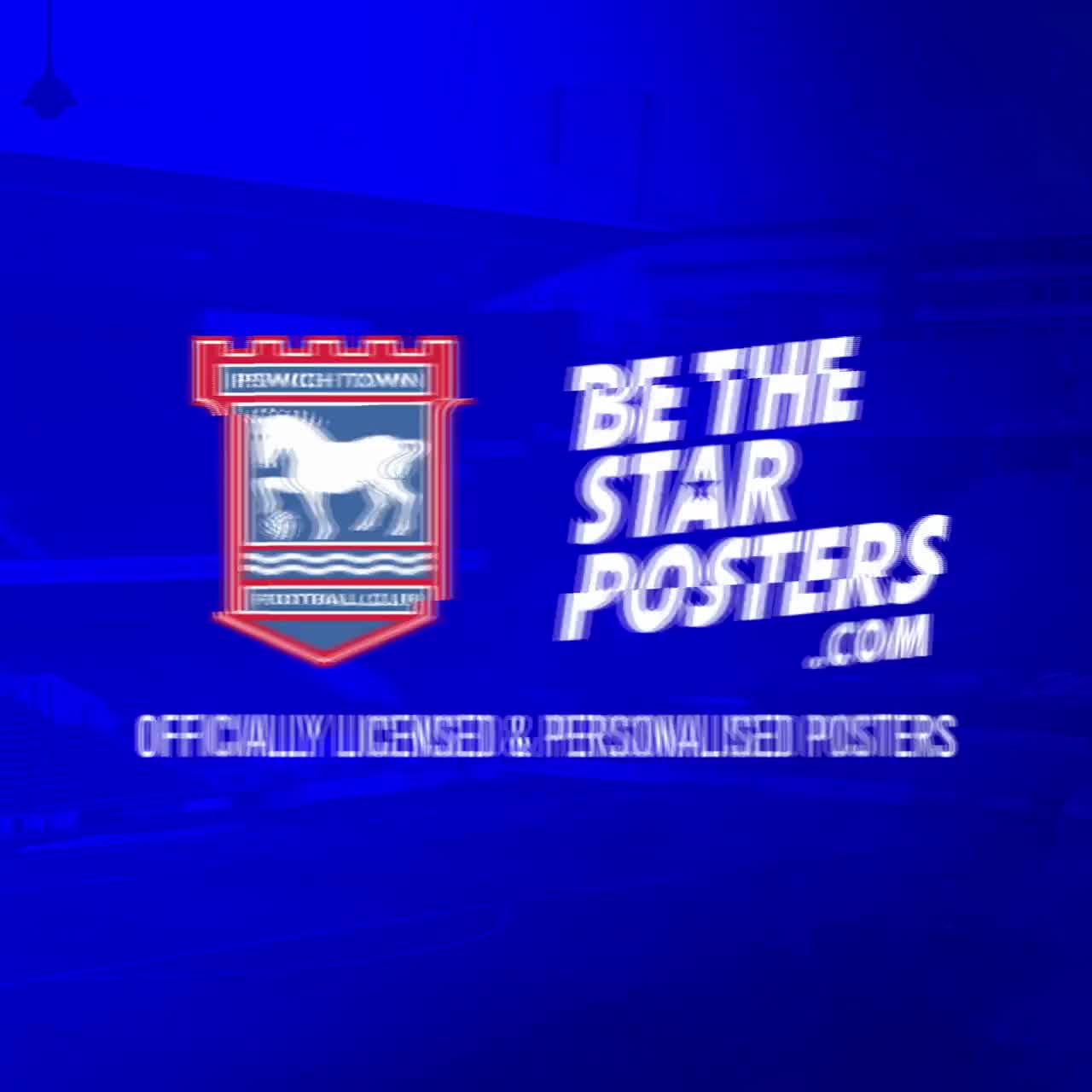 1280x1280 Ipswich Town FC Word Poster Licensed Product Sizes A4 / A3 / A2