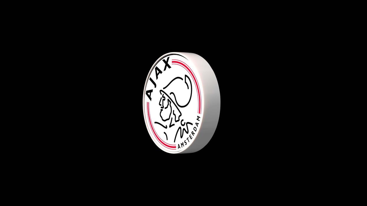 1244x700 AFC Ajax football club logo is shown on Alpha Channel