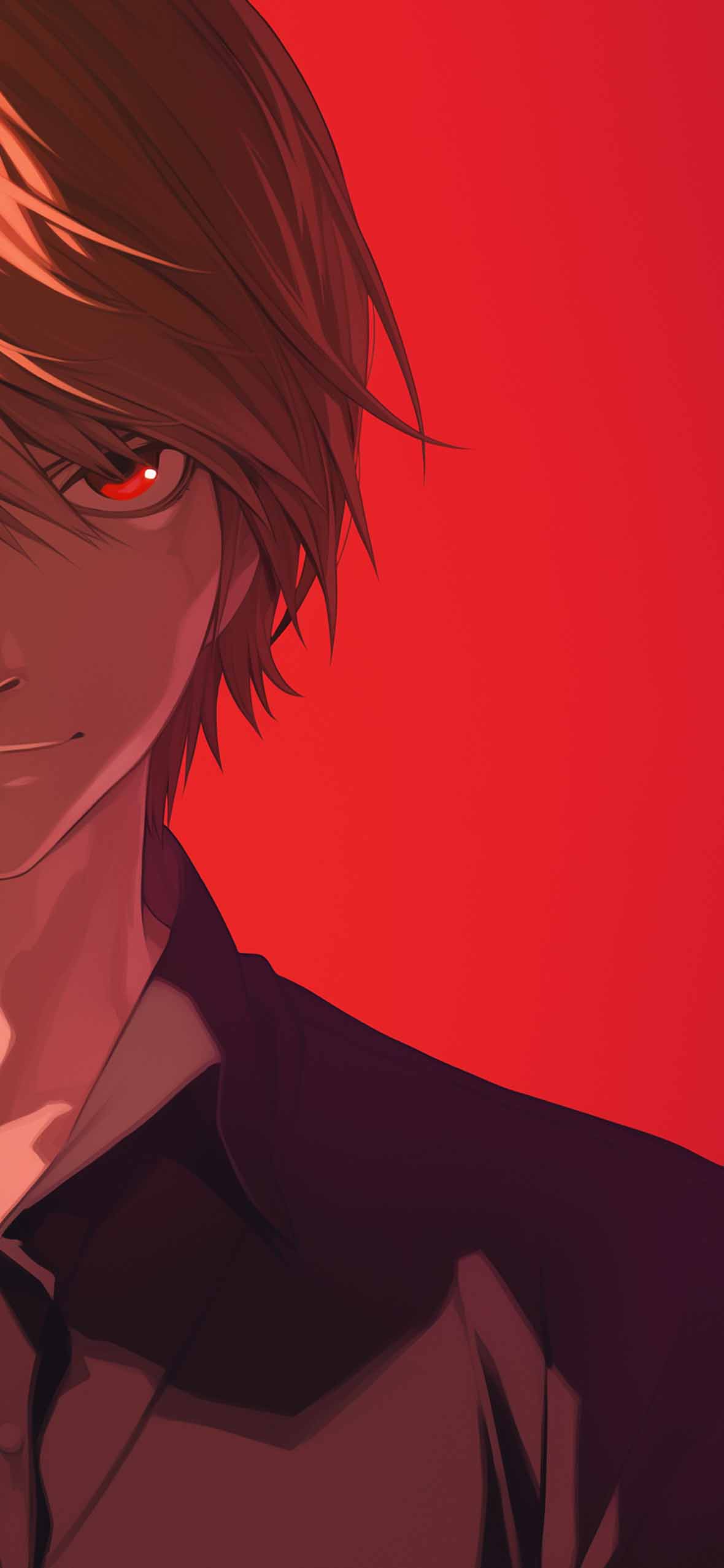 1180x2554 Light Yagami Death Note Red Matching Wallpaper