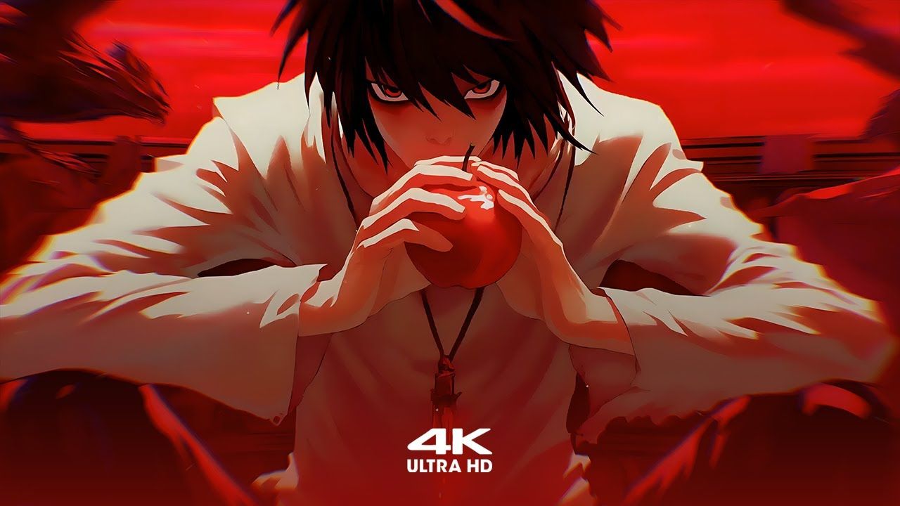 1280x720 L from Death Note Eating Apple