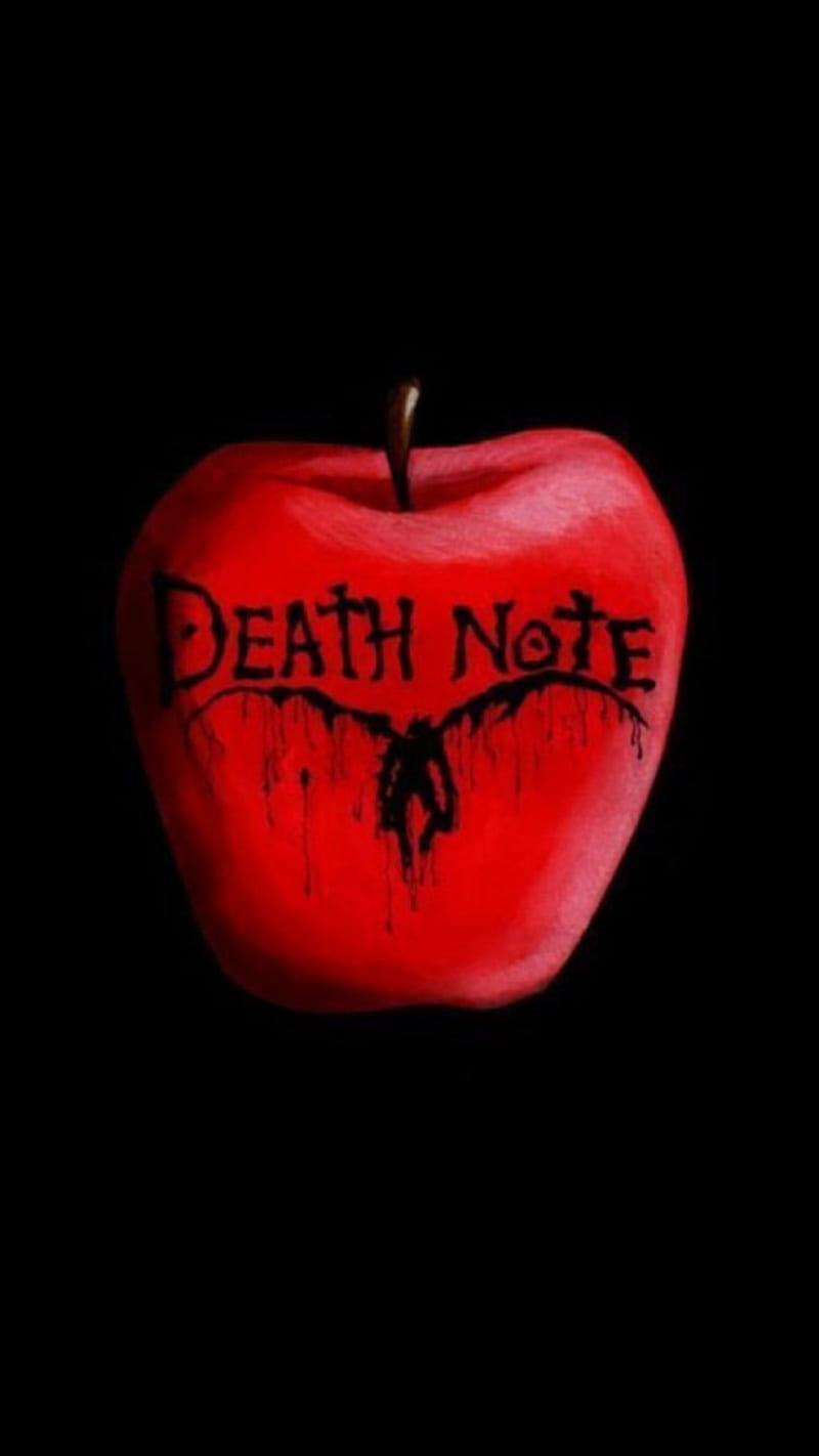 800x1422 Death Note, apple, red, ryuk, HD phone wallpaper