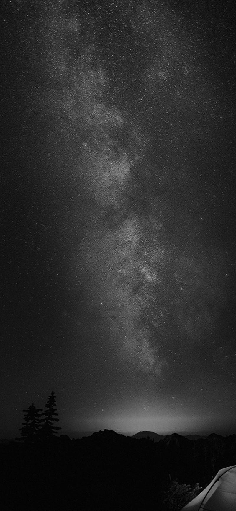 800x1731 Camping Night Star Galaxy Milky Sky Dark Space Bw iPhone, Grey Space, HD phone wallpaper