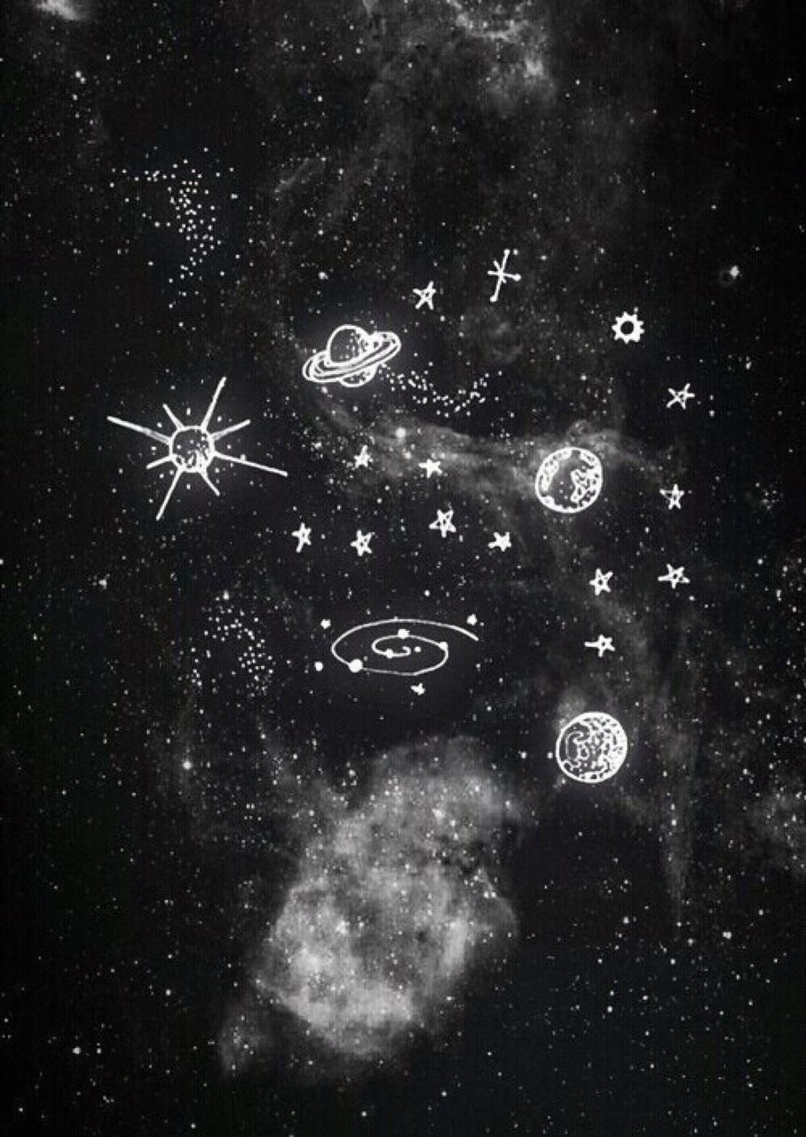 908x1280 Aesthetic Gray Galaxy Wallpaper